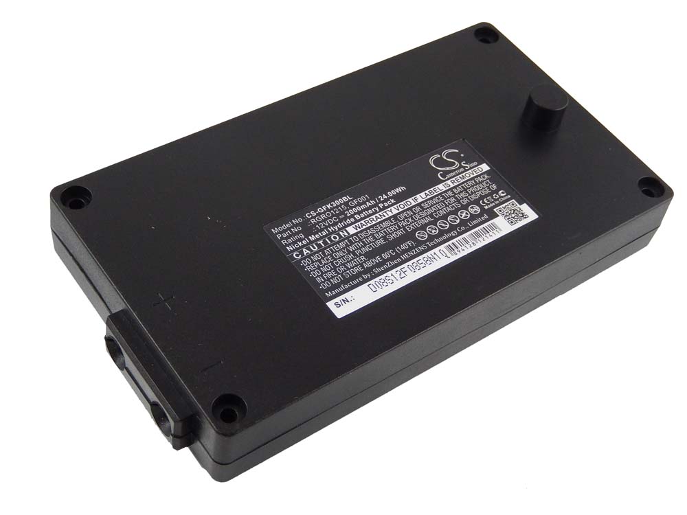 Batterie remplace Gross Funk 738010957 pour télécomande industrielle - 2000mAh 12V NiMH