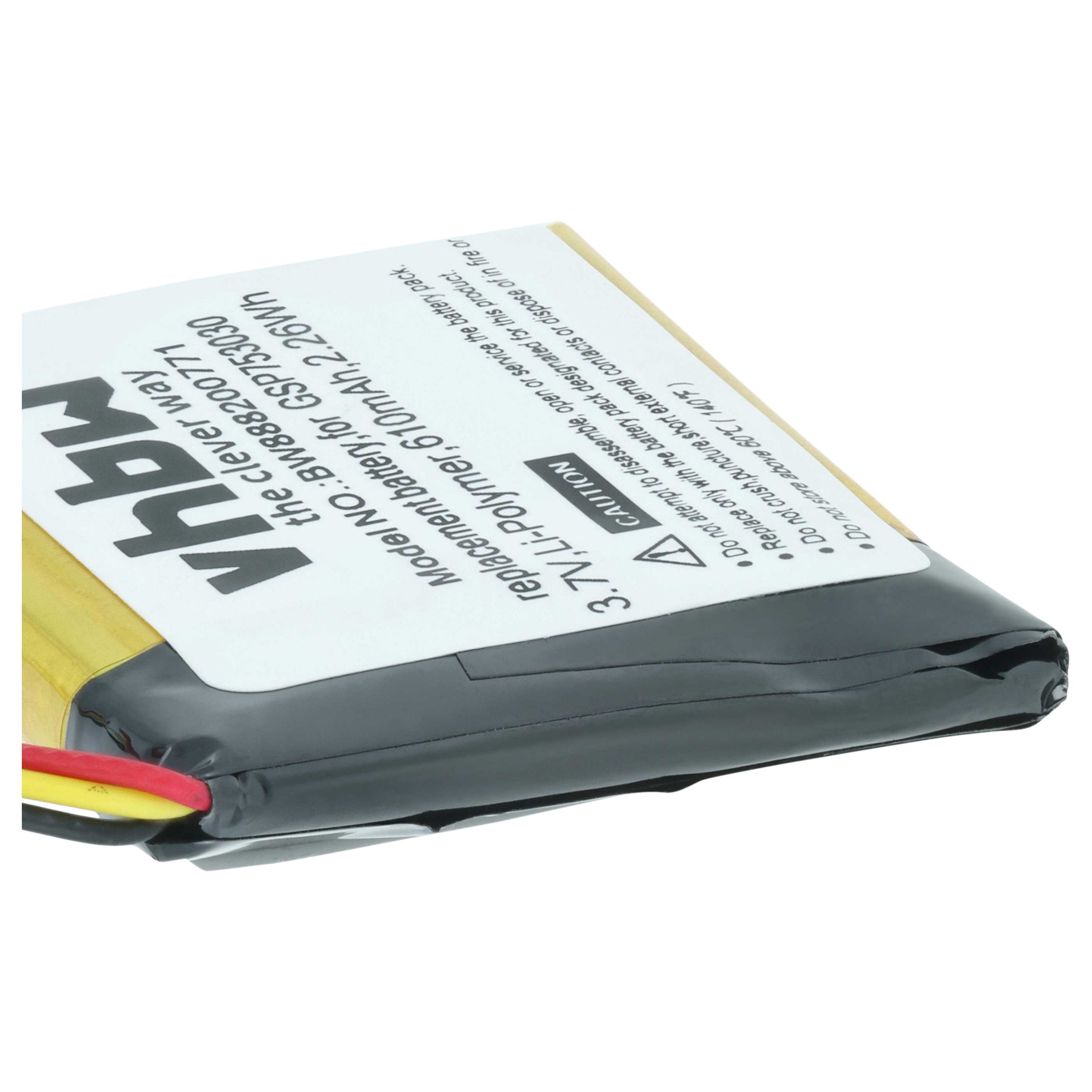 Batteria sostituisce JBL GSP753030, 633331 per auricolari cuffie - 610mAh 3,7V Li-Poly