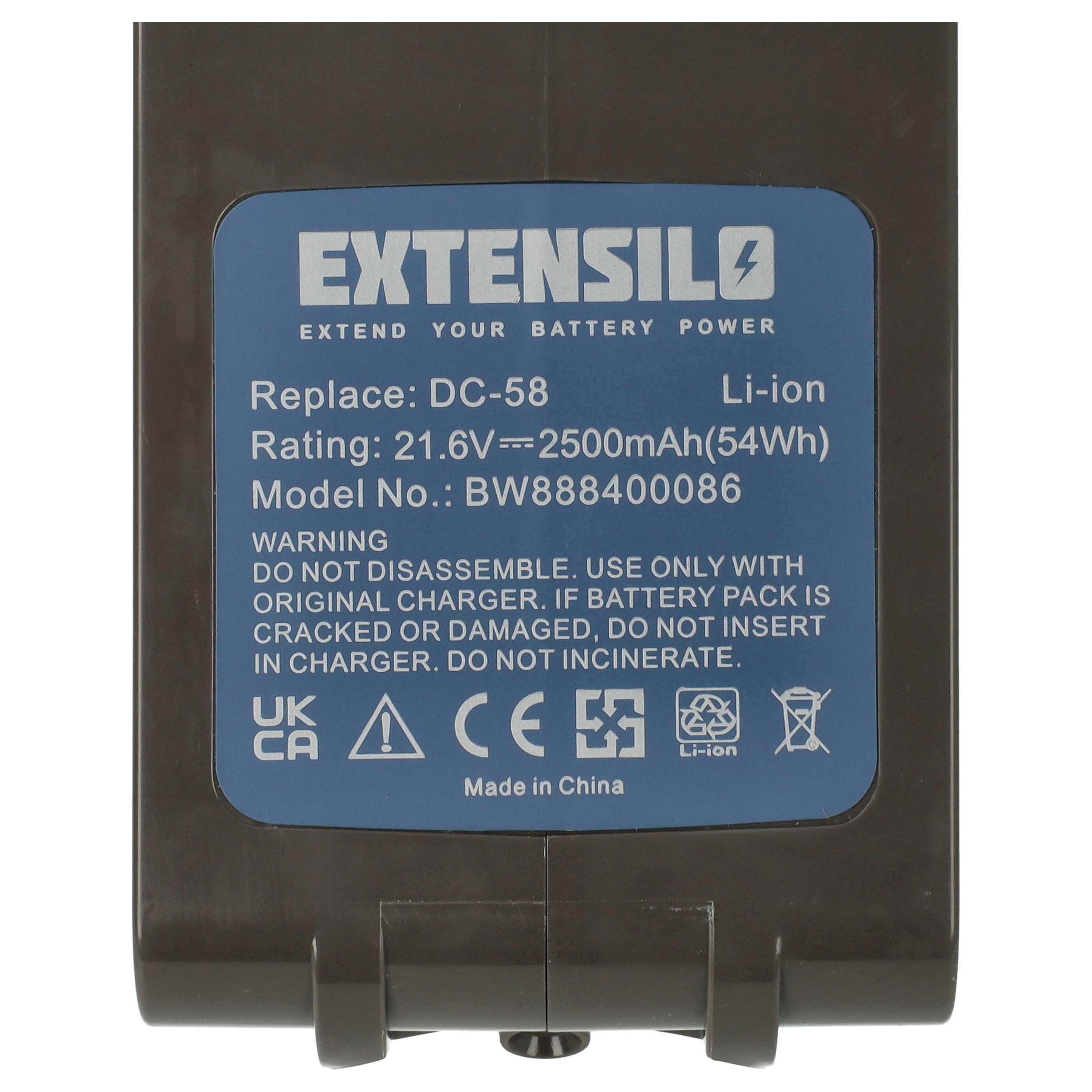 Batteria sostituisce Dyson 205794-01/04, 61034-01, 61034-03 per aspirapolvere - 2500mAh 21,6V Li-Ion