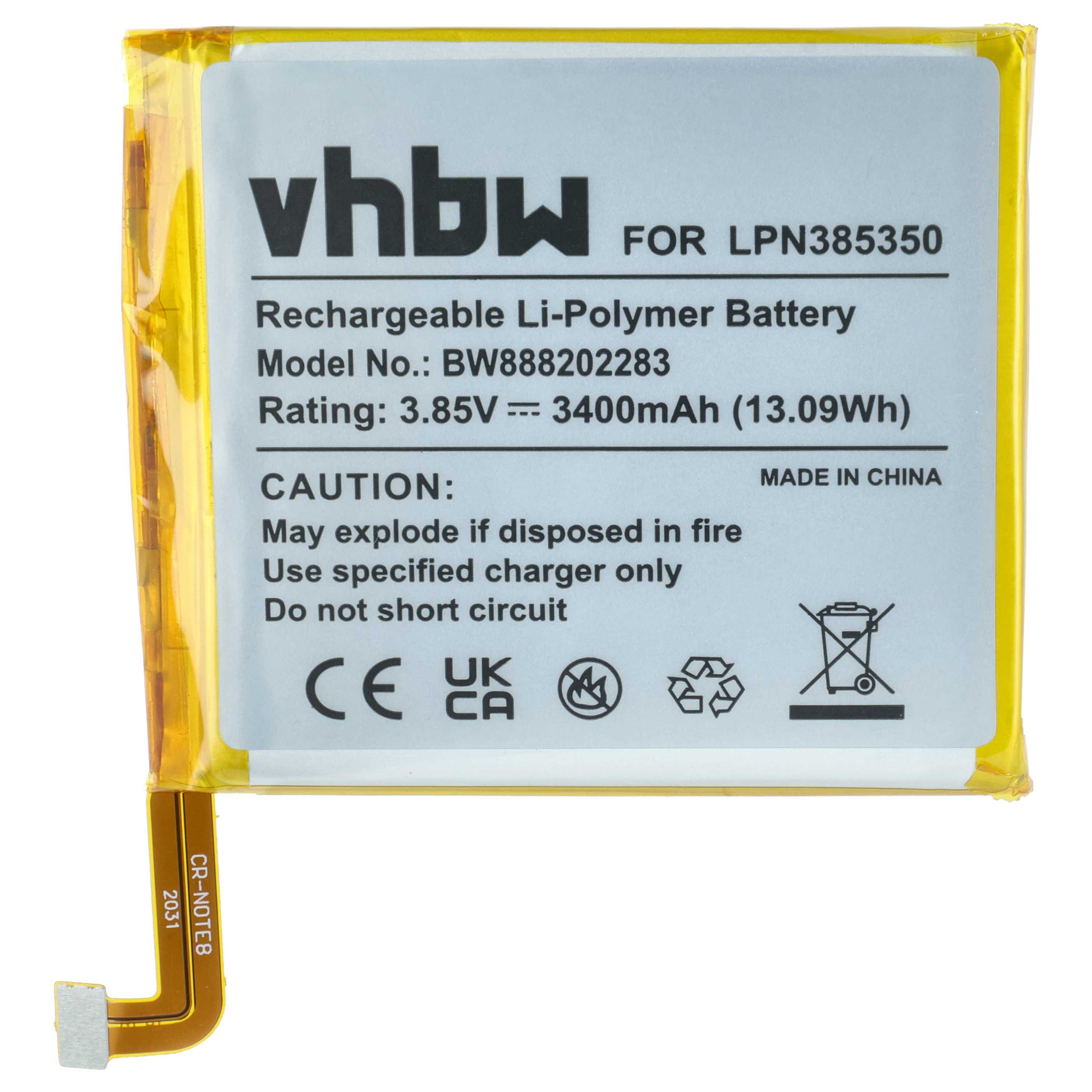 Akumulator do telefonu smartfona zamiennik Crosscall LPN385350 - 3400 mAh 3,85 V LiPo