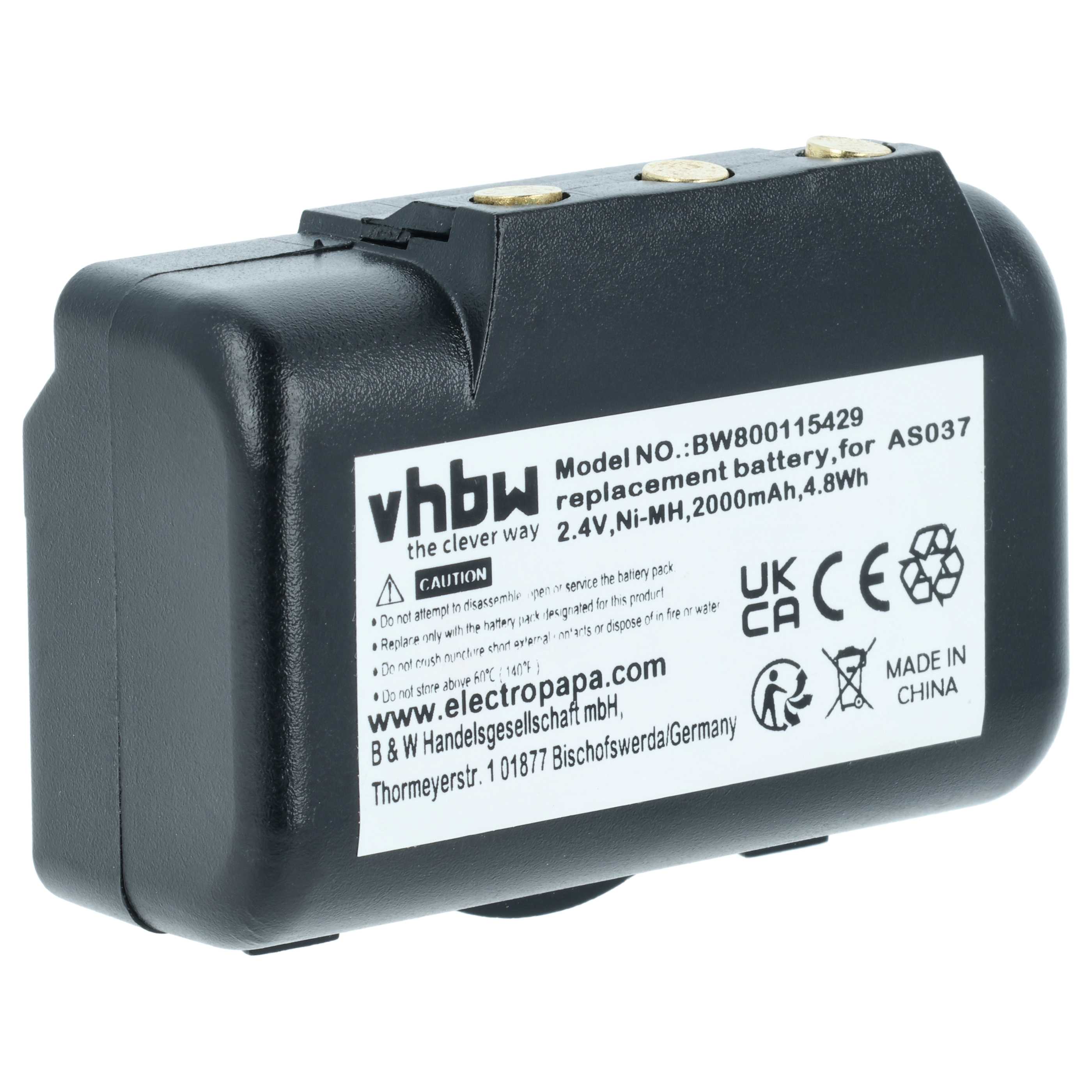 Akku als Ersatz für IMET WBH04.965, AS037 Steuerung - 2000mAh 2,4V NiMH
