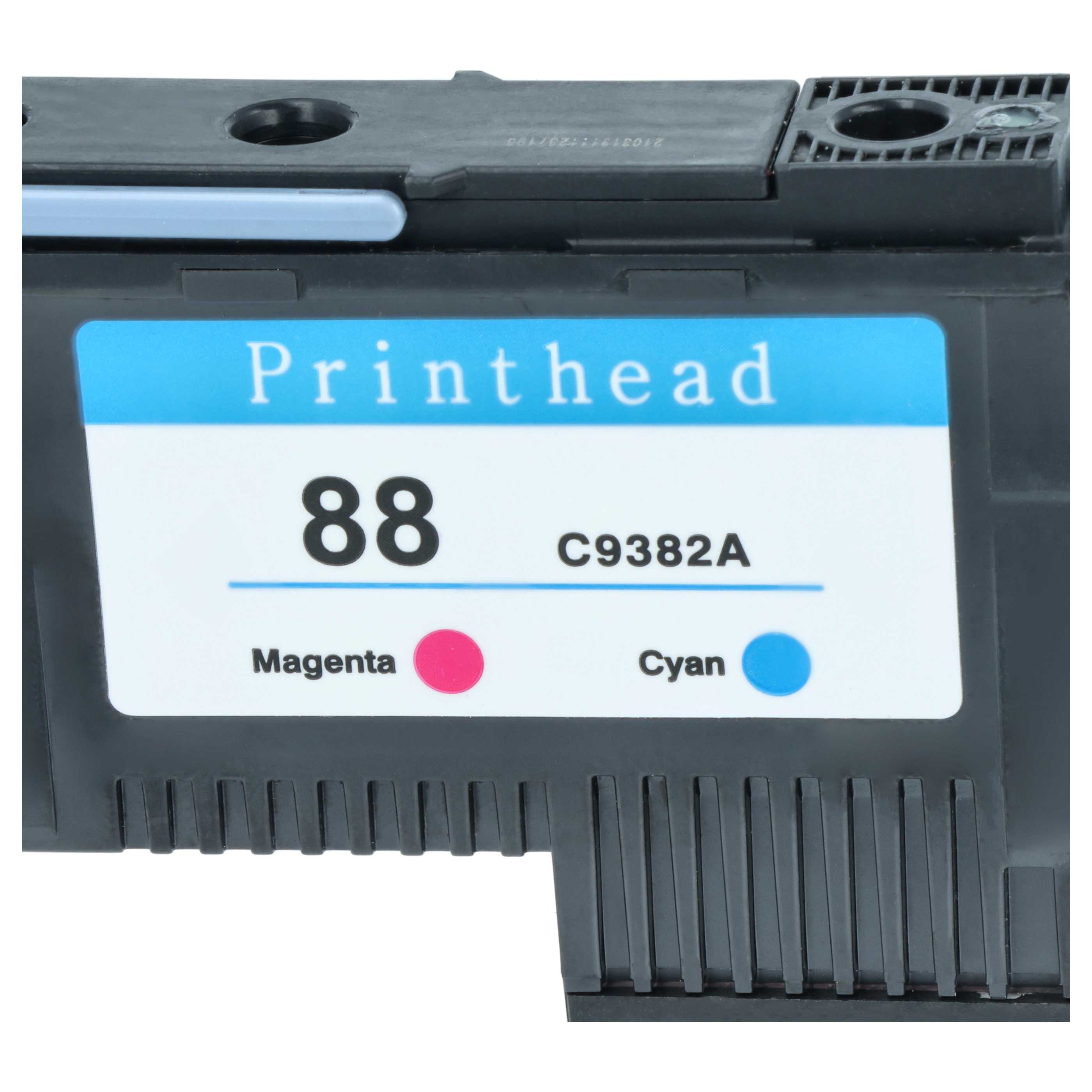 2x Tête d'impression pour imprimante HP C9381A, C9382A - black/cyan/magenta/yellow, larg. 6,4 cm