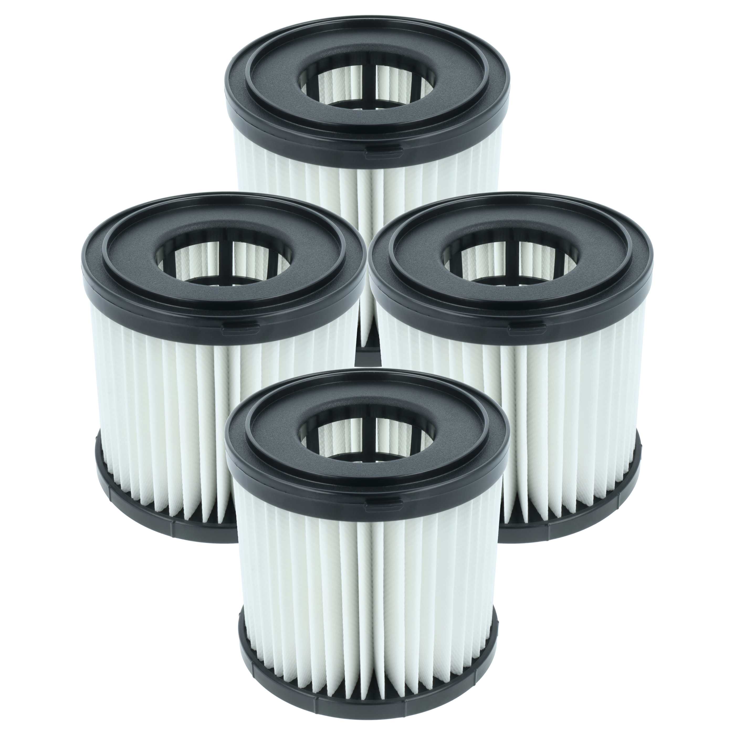 4x cartridge filter replaces Hart HAVF01 for Ryobi Vacuum Cleaner, black / white
