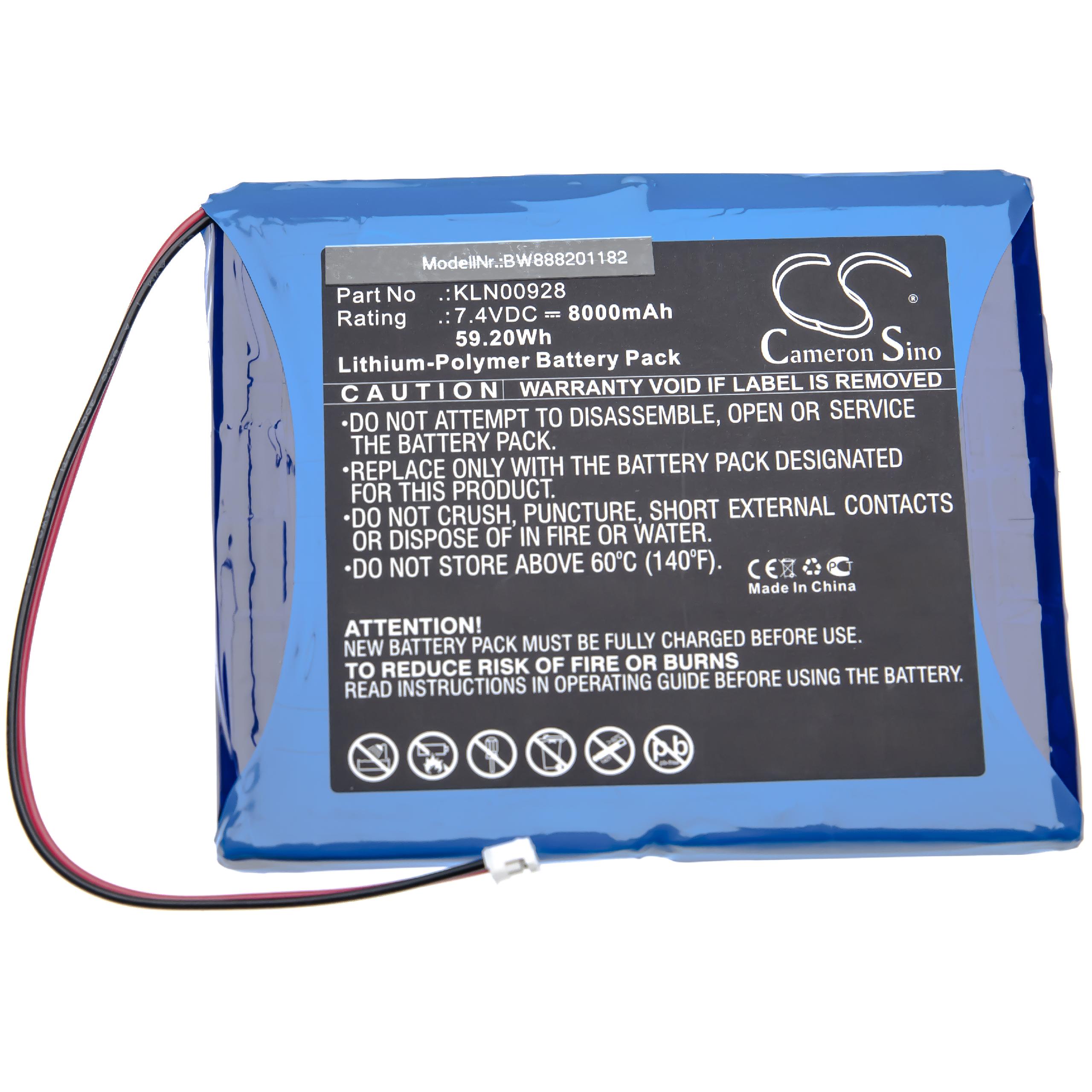 Batería reemplaza Trimble KLN00928 para dispositivo medición Trimble - 8000 mAh 7,4 V Li-poli