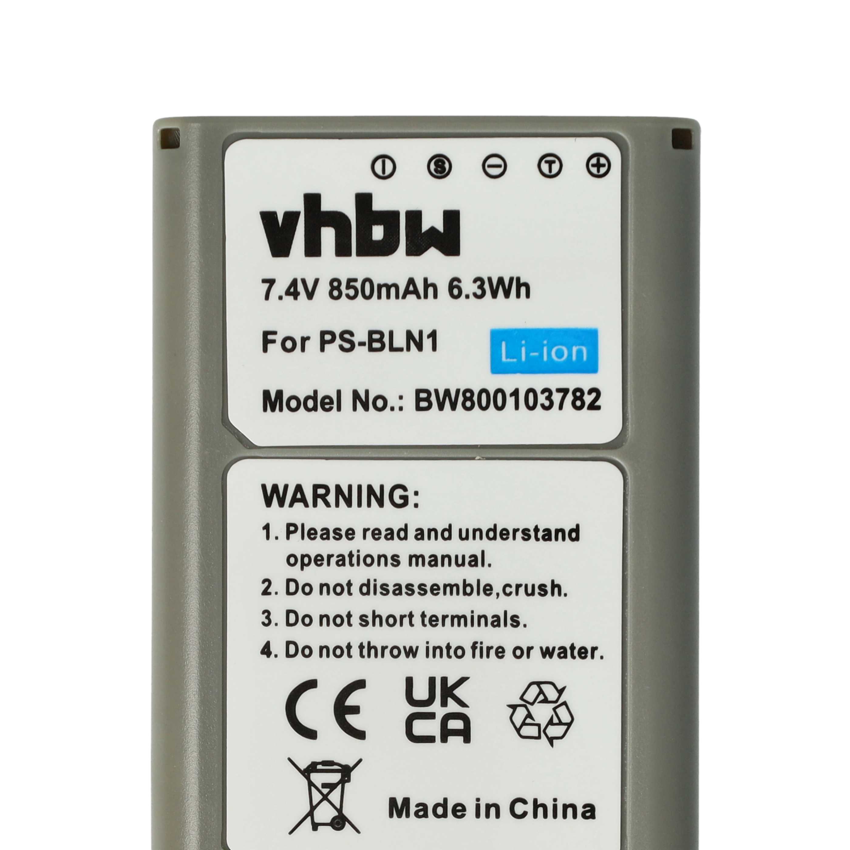 2x Battery replaces Olympus PS-BLN1 - 850mAh, 7.6V, Li-Ion with Info Chip