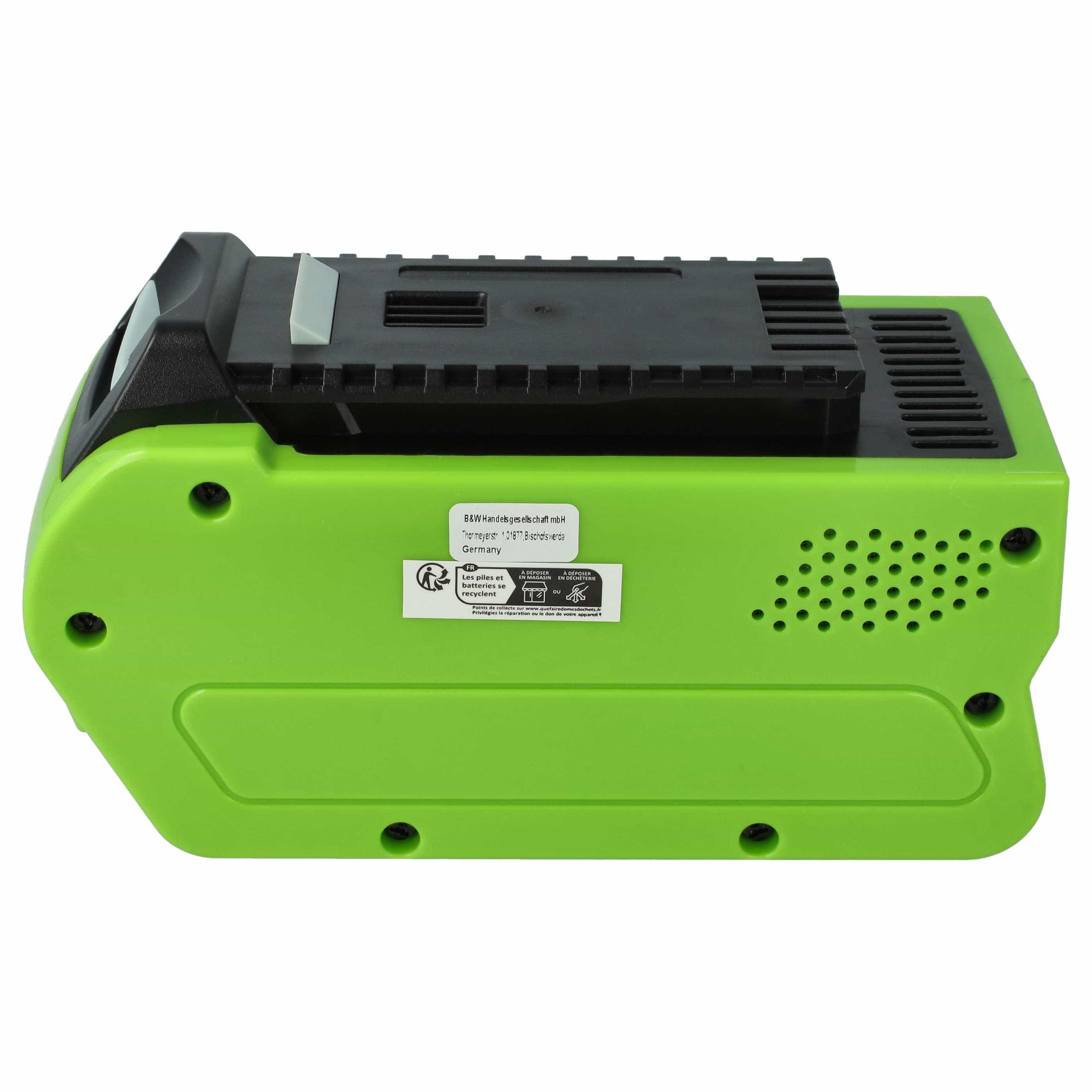 Battery replaces Cramer 40V220, 40V110 - 5 Ah 40 V Li-Ion, black / green