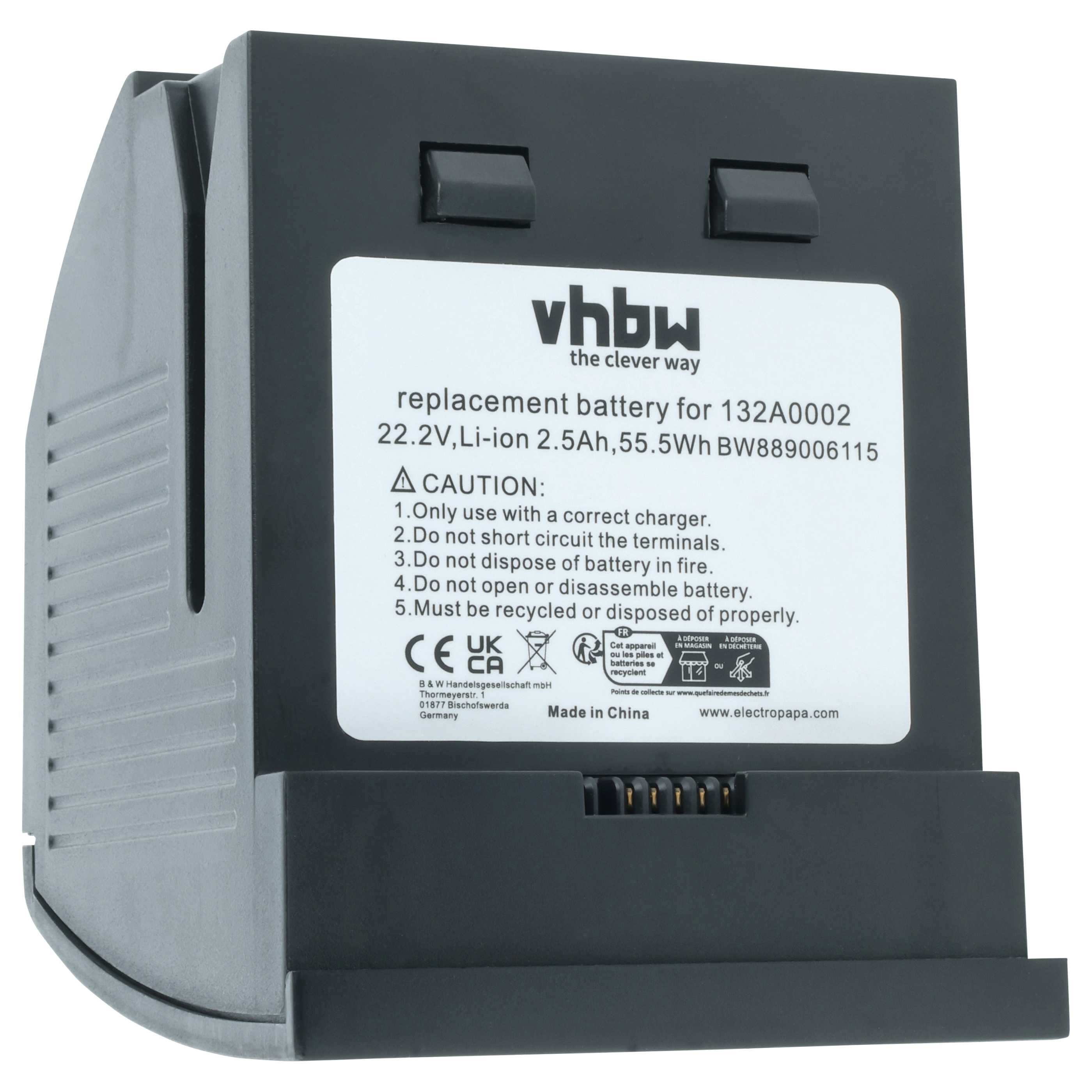Battery replaces Bissell 132A0002 for Bissell etc. 2500mAh, 22.2V, Li-Ion