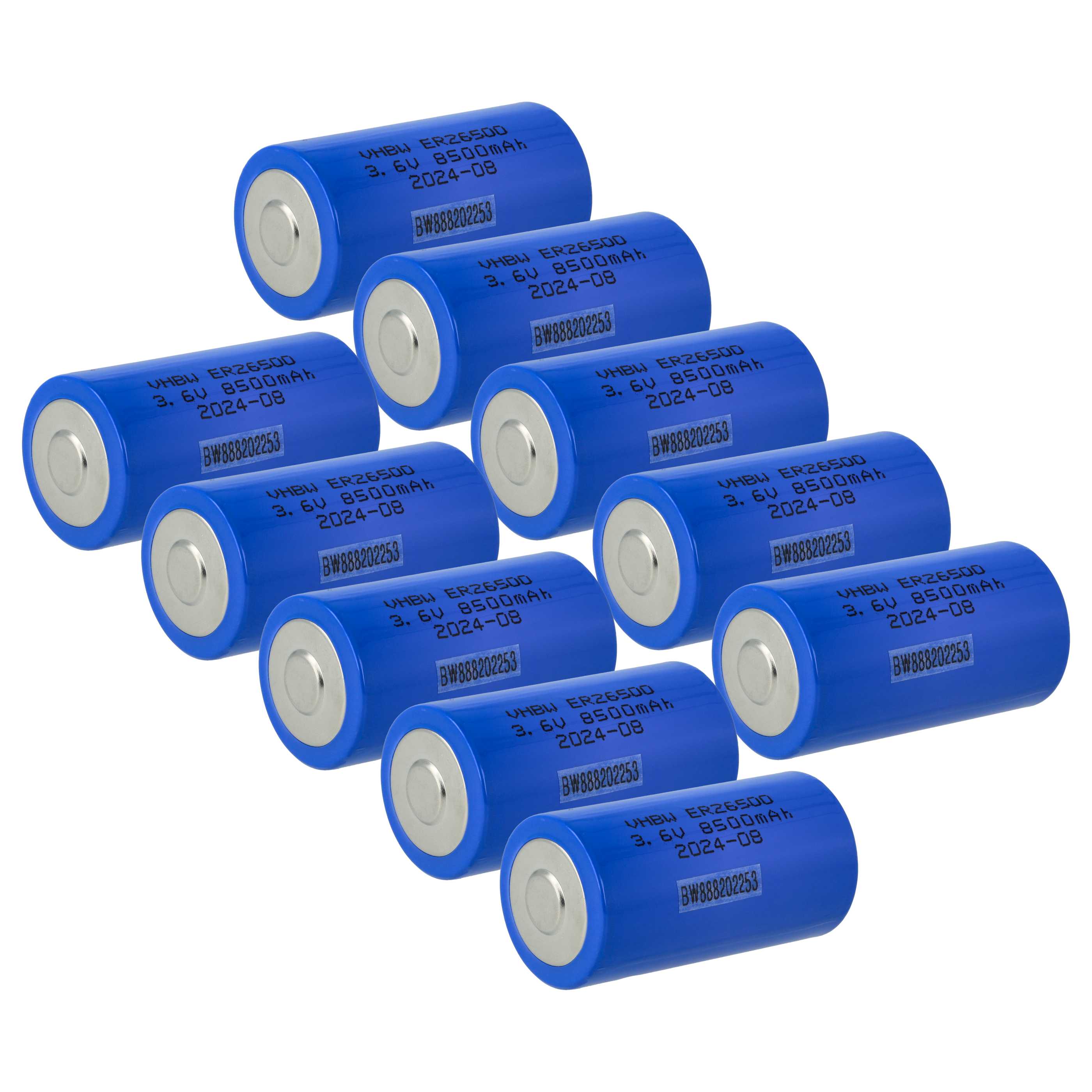 10x Bateria ER26500 (Size C) - 8500 mAh 3,6 V Li-SOCl2