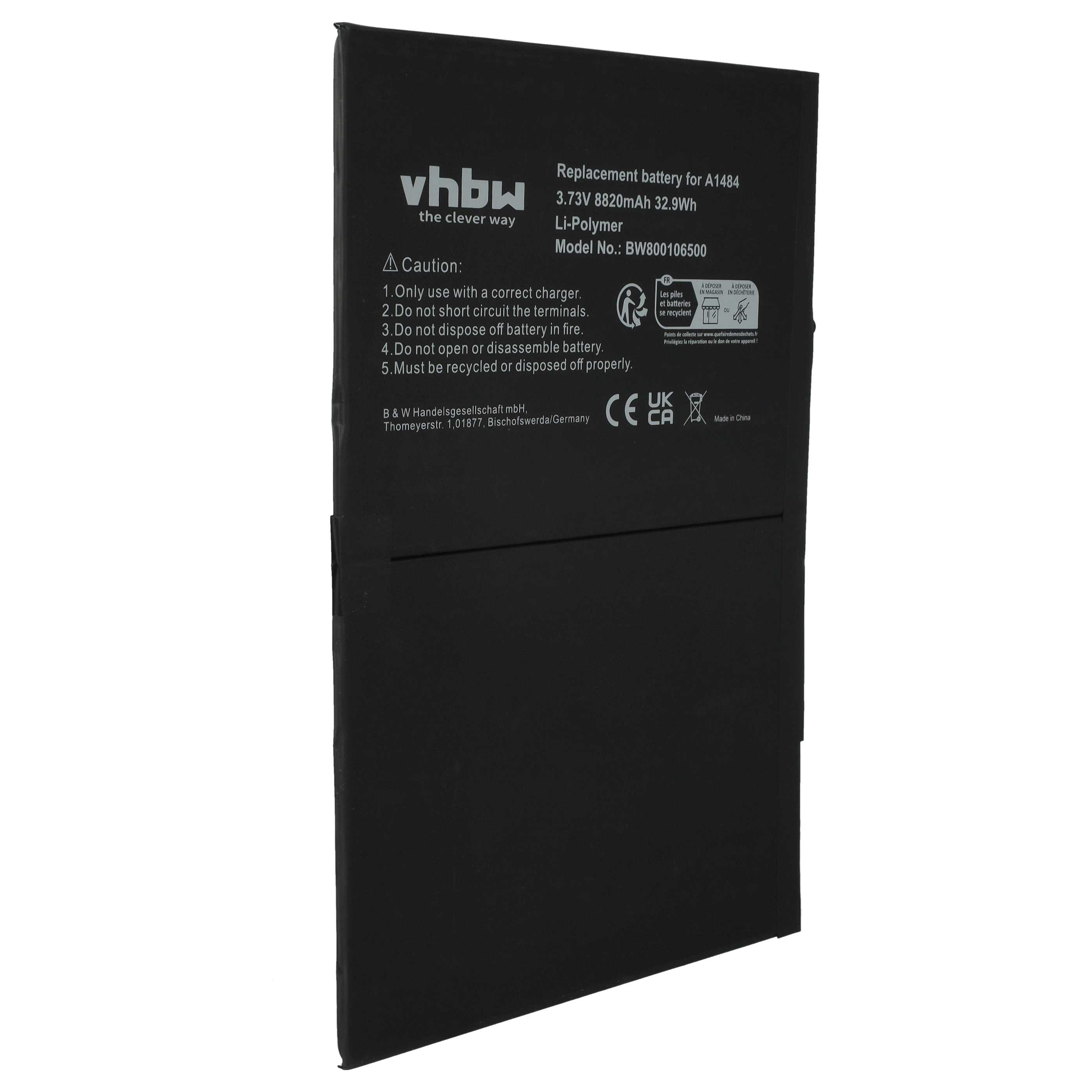 Batteria per tablet sostituisce Apple 6712-6700, A1484 Apple - 8820mAh 3,73V Li-Poly