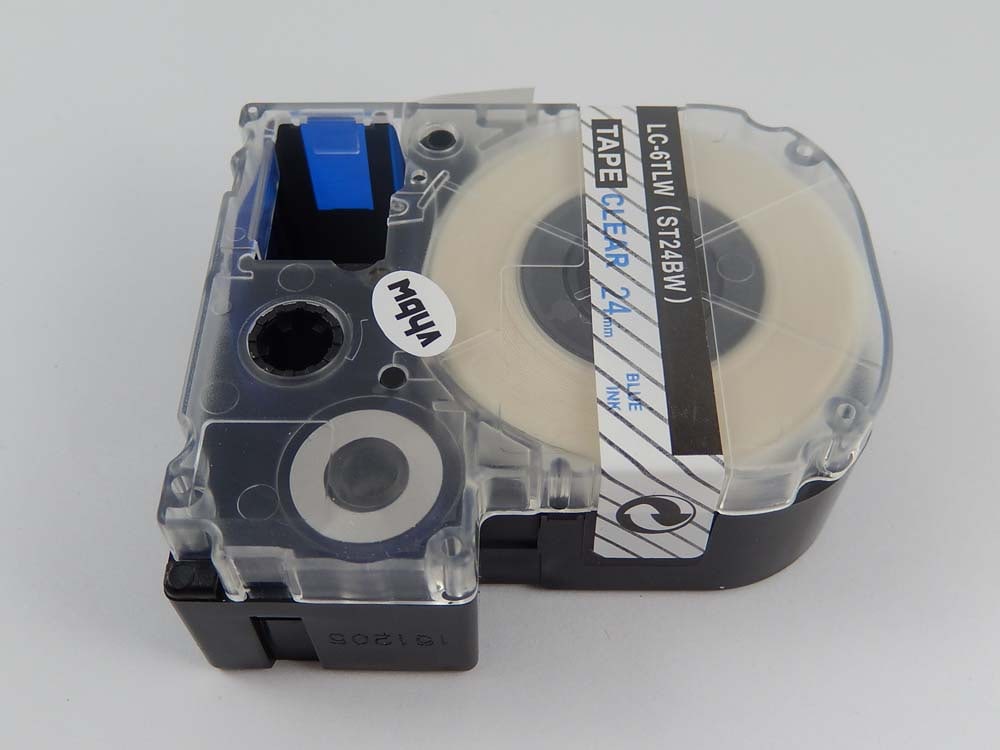 Label Tape replaces Epson LC-6TLW - 24 mm Blue to Transparent