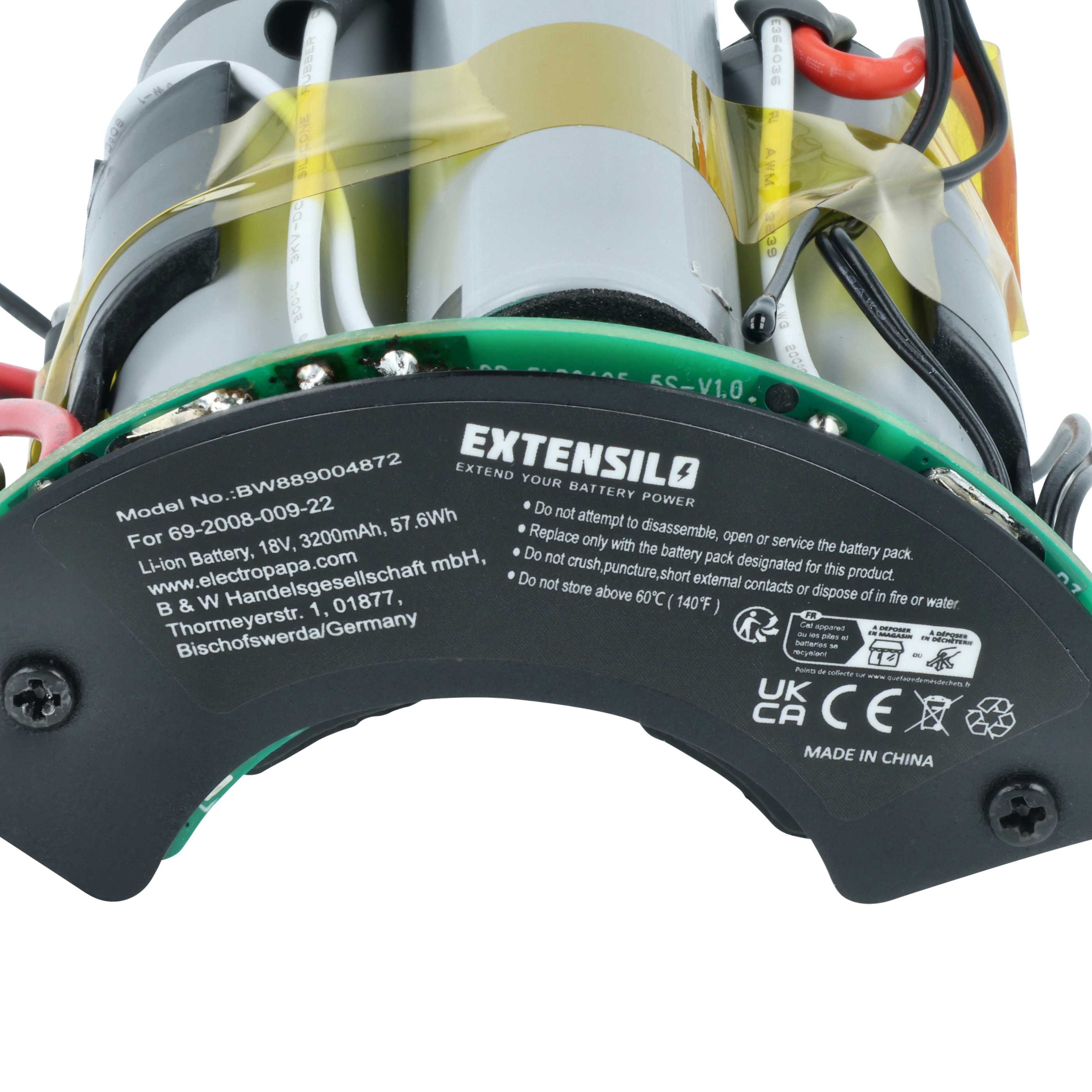 Battery replaces Philips 300003446941, 69-2008-009-203, 69-2008-009-223 for Philips 3200mAh, 18V, Li-Ion