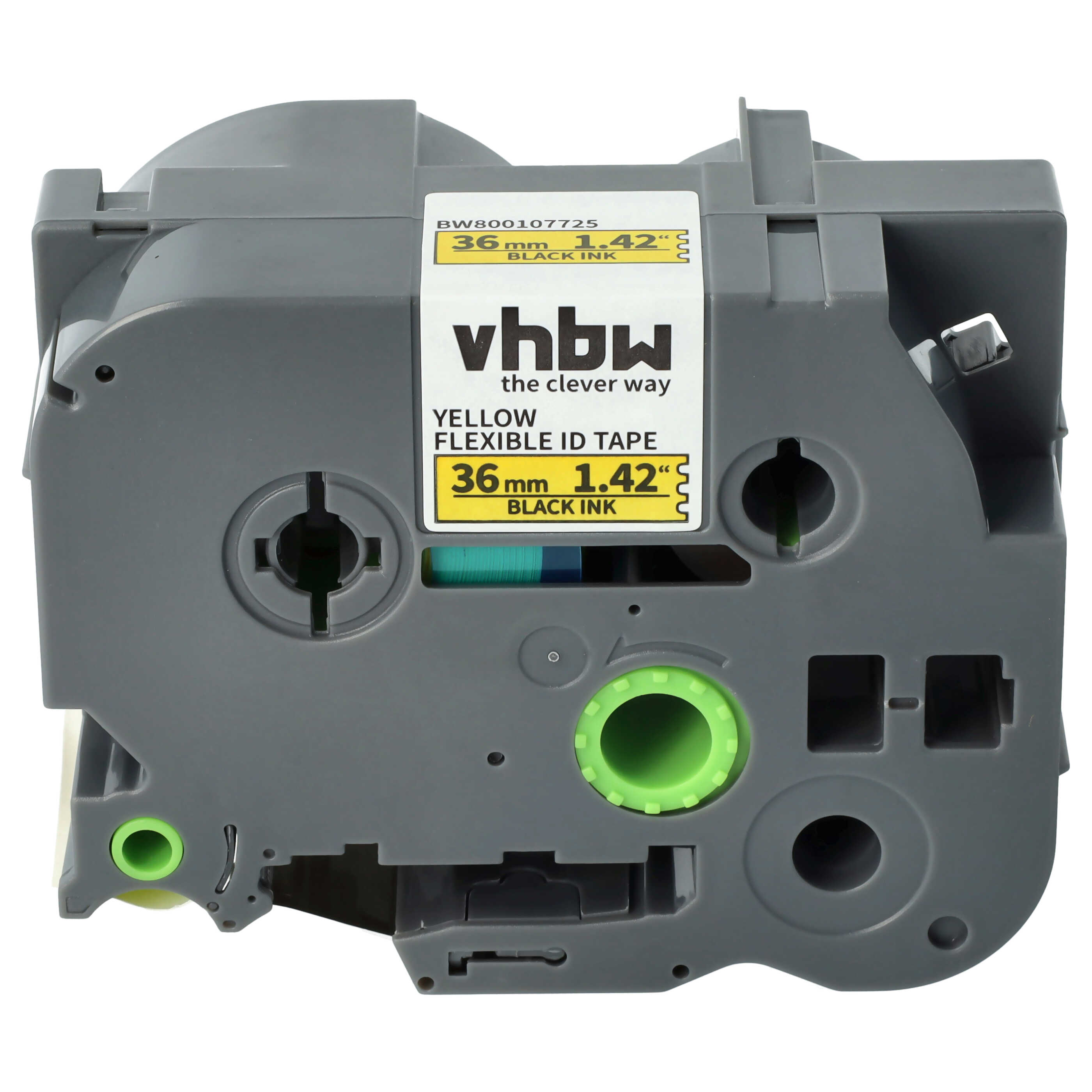 Label Tape as Replacement for Brother TZE-FX661, TZ-FX661 - 36 mm Black to Yellow, Flexible