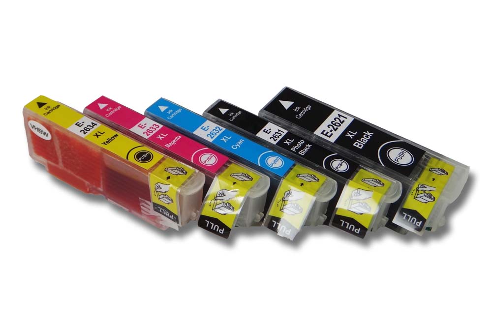 5x Cartouches remplace Epson 26XL, T2621, T2631, T2632, T2633, T2634 pour imprimante