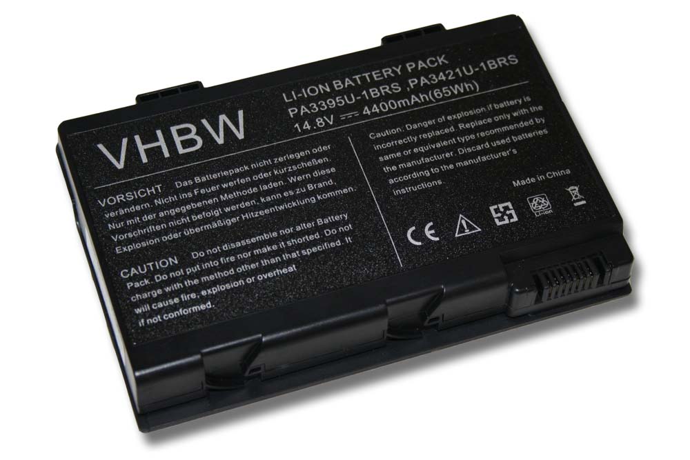 Batterie remplace Toshiba PA3395U-1BRS, PA3421U-1BRS pour ordinateur portable - 4400mAh 14,8V Li-ion, noir