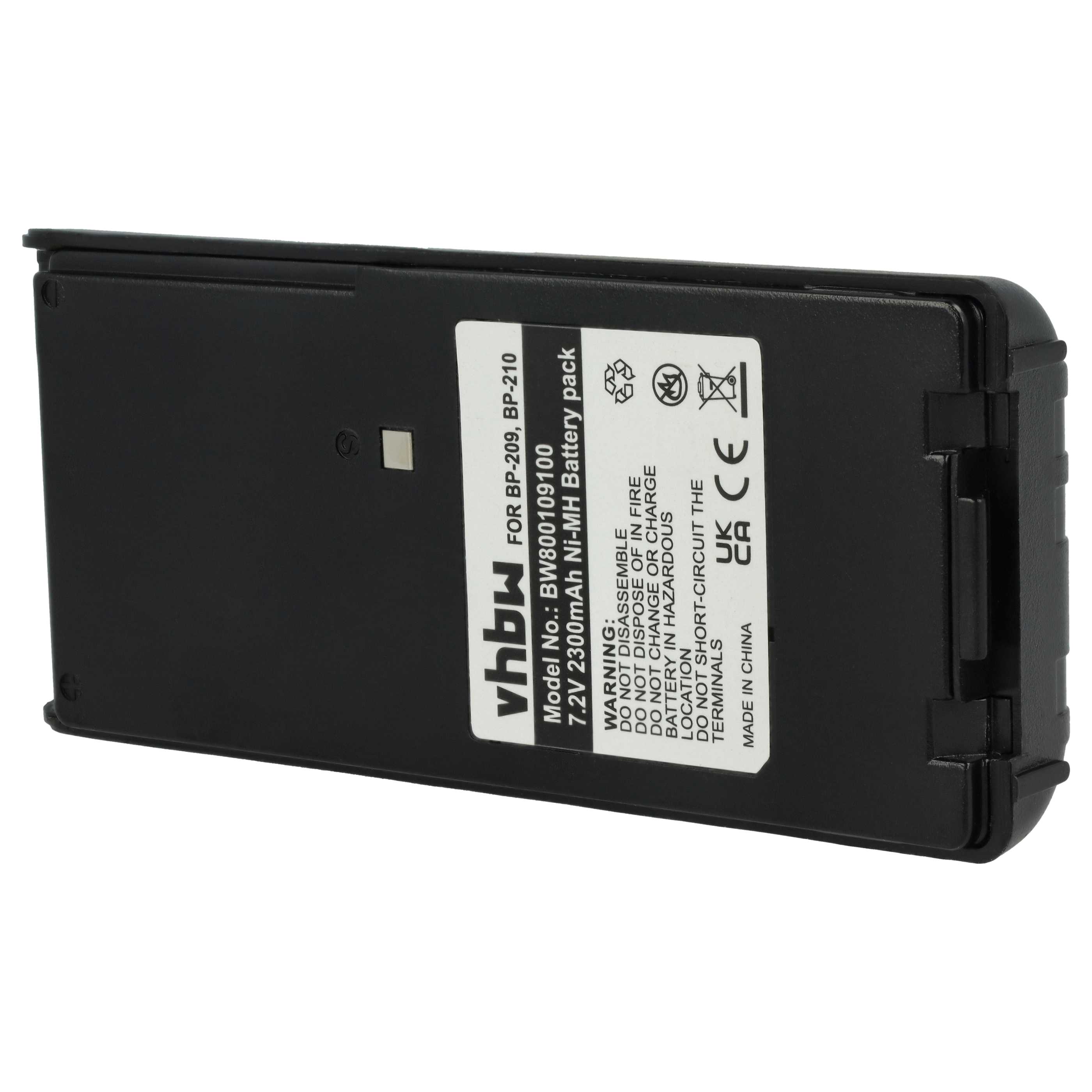 Radio 2x Battery replaces BP-209, BP-211, BP-210N, BP-209N, BP-210, BP-211N - 2300 mAh 7.2 V NiMH + Belt Clip