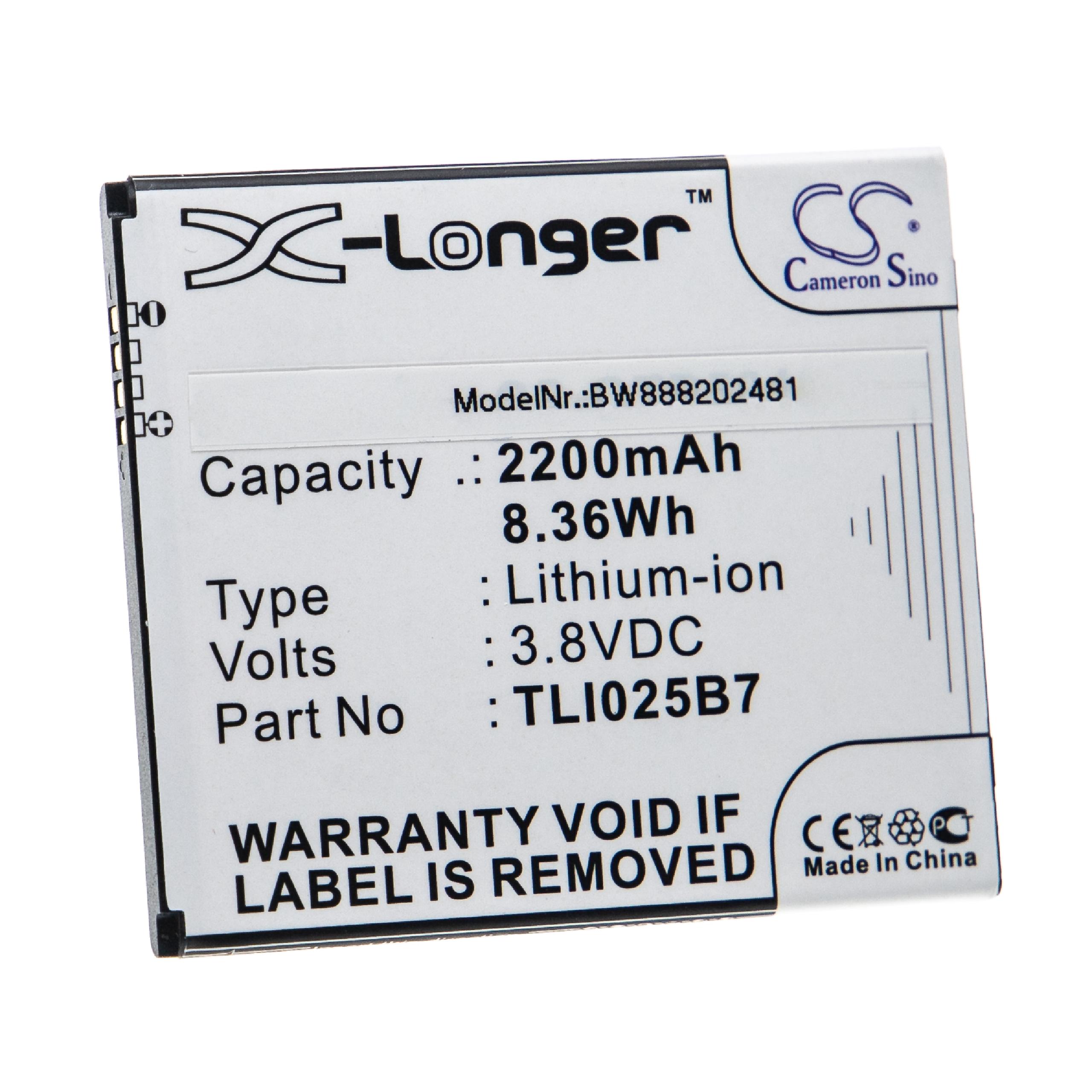 Batteria sostituisce Alcatel TLI025B7 per cellulare Alcatel - 2200mAh 3,8V Li-Ion