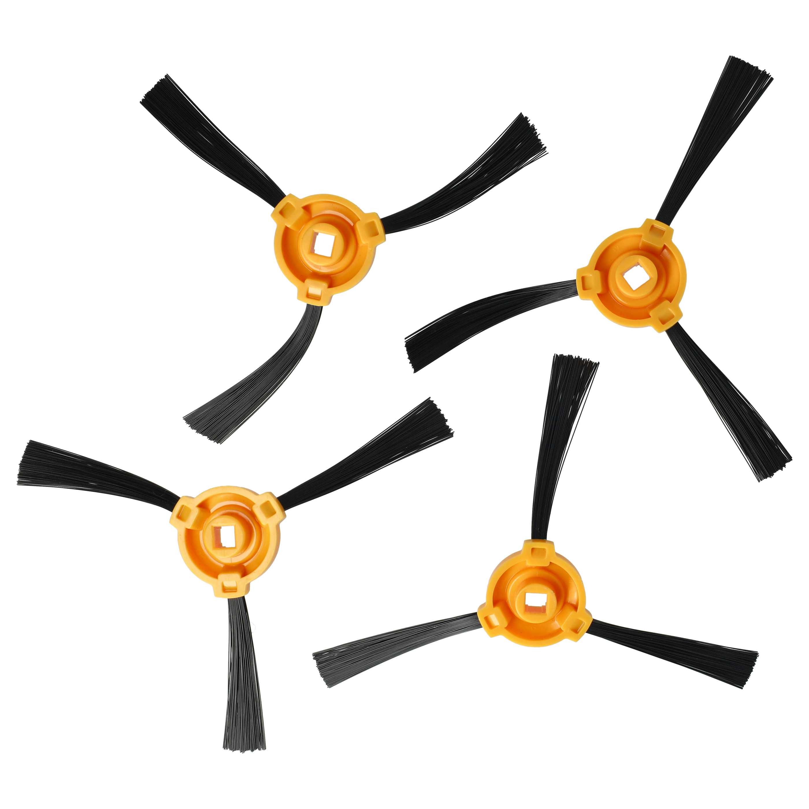 4x Side Brush replaces Eufy T0903071 for Eufy Robot Vacuum Cleaner - 3-armed, black, orange