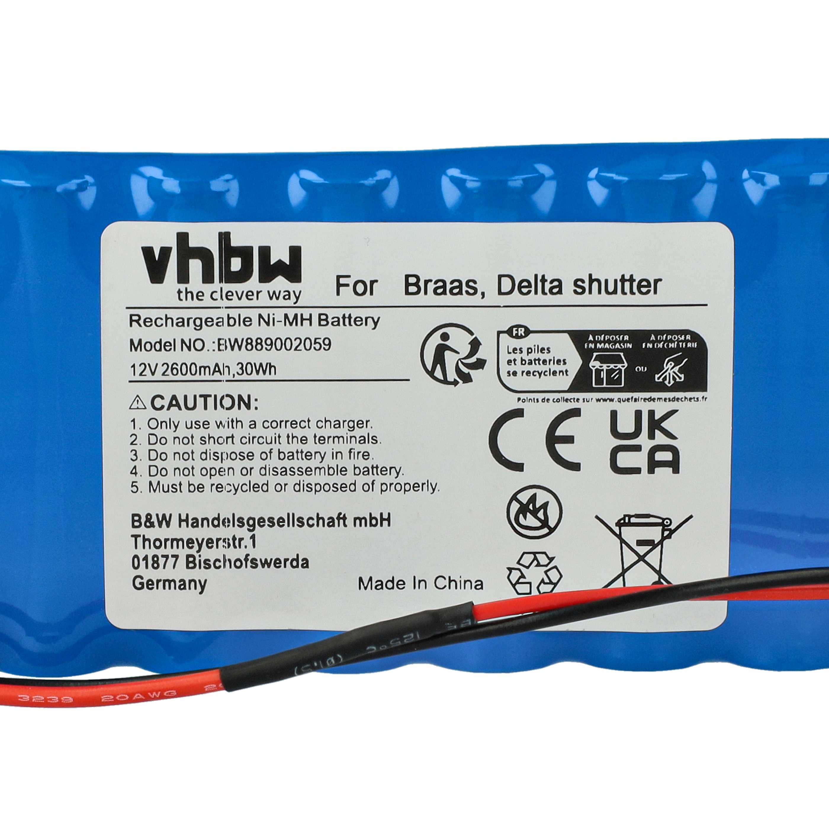 Batterie pour motorisation de volet, porte, portail Baier - 2600mAh 12V NiMH