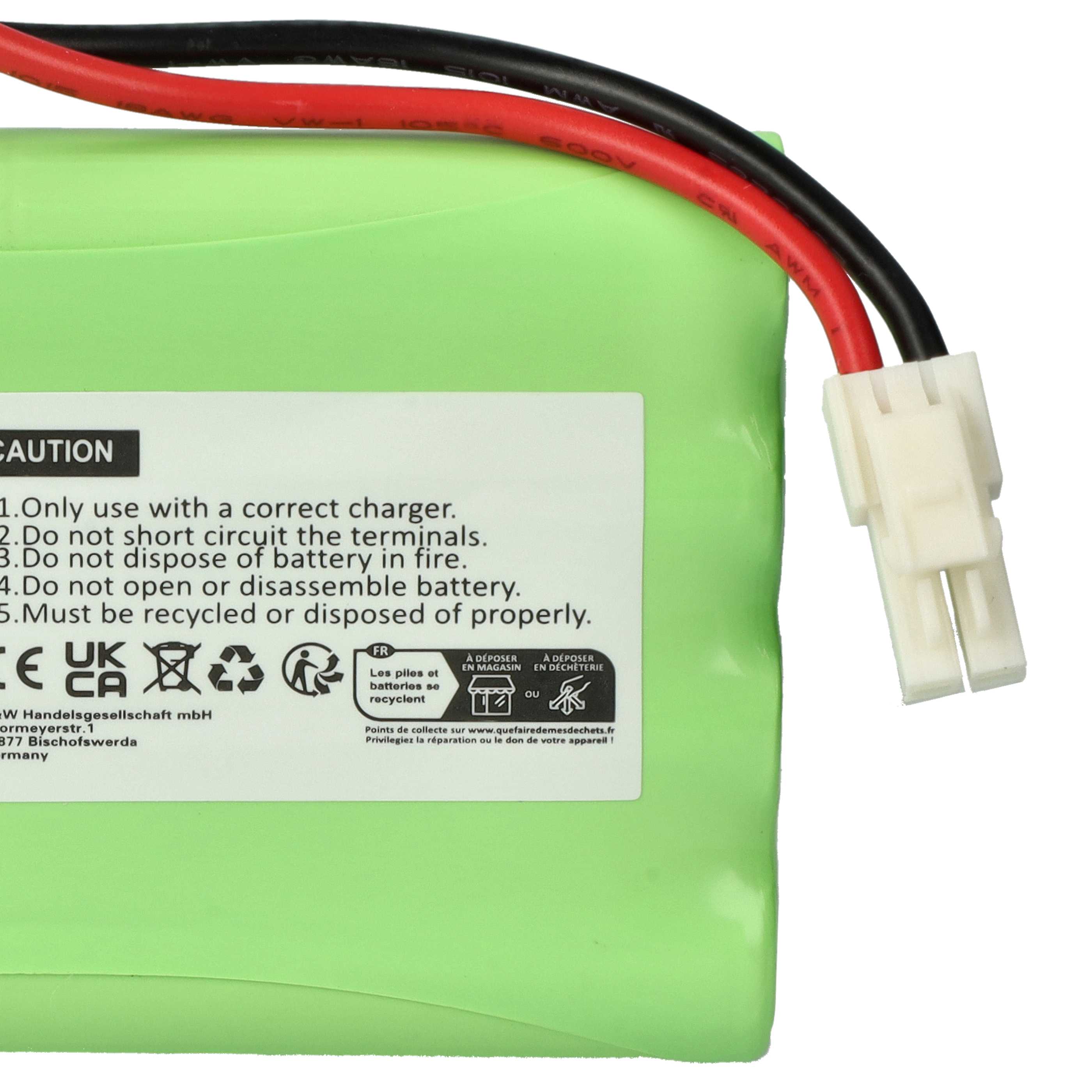 Sliding Gate Operator Battery replaces Polargos S1512 - 1600 mAh 9.6 V NiMH