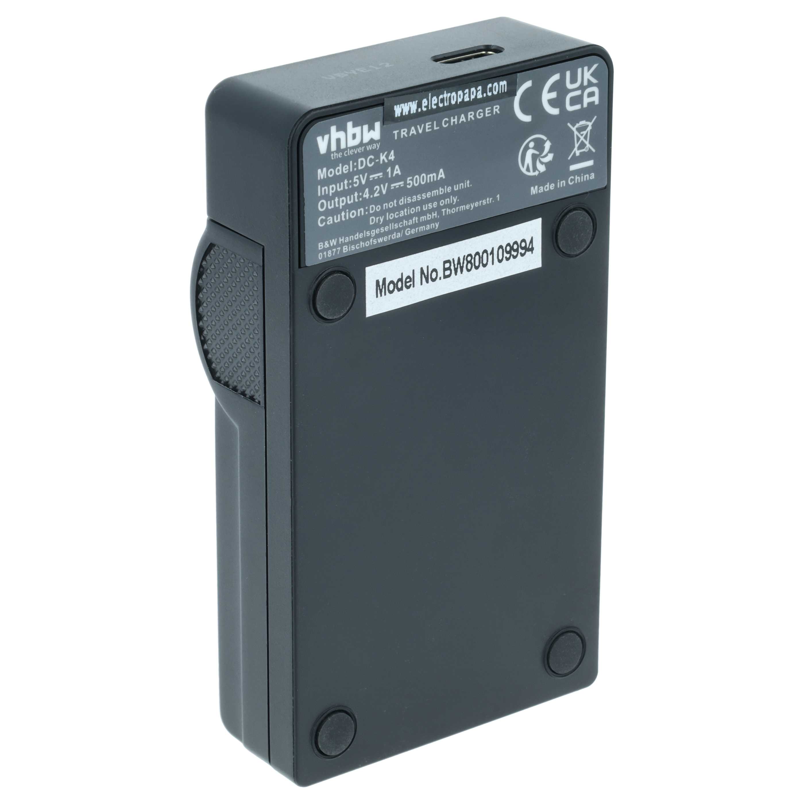 Caricabatterie USB-C + cavo USB-C per fotocamera Panasonic HC-250EB - 0,5 A