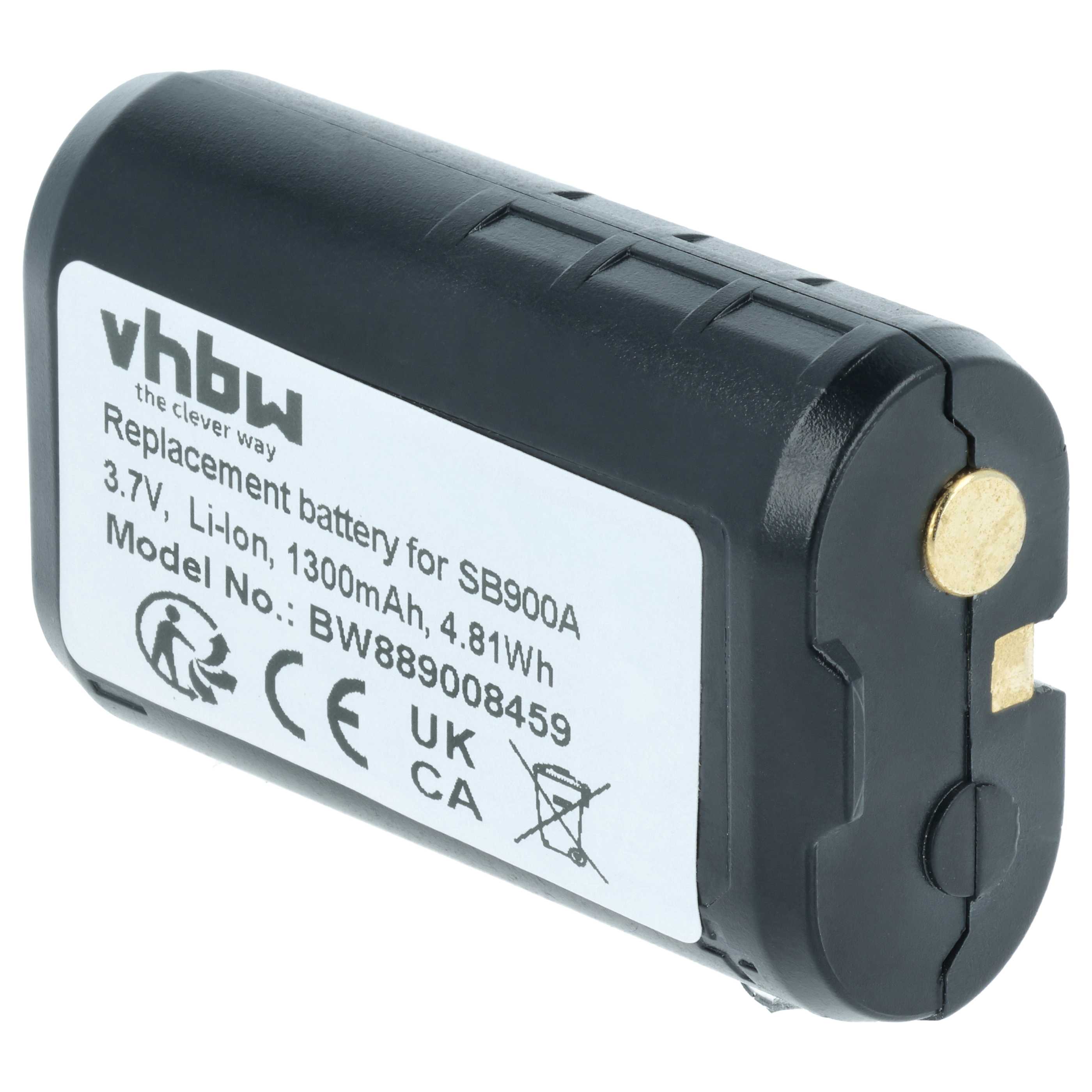 3x Batteries remplace Shure SB900A, 95A42465, SB900 pour système radio numérique Shure - 1300mAh 3,7V Li-ion