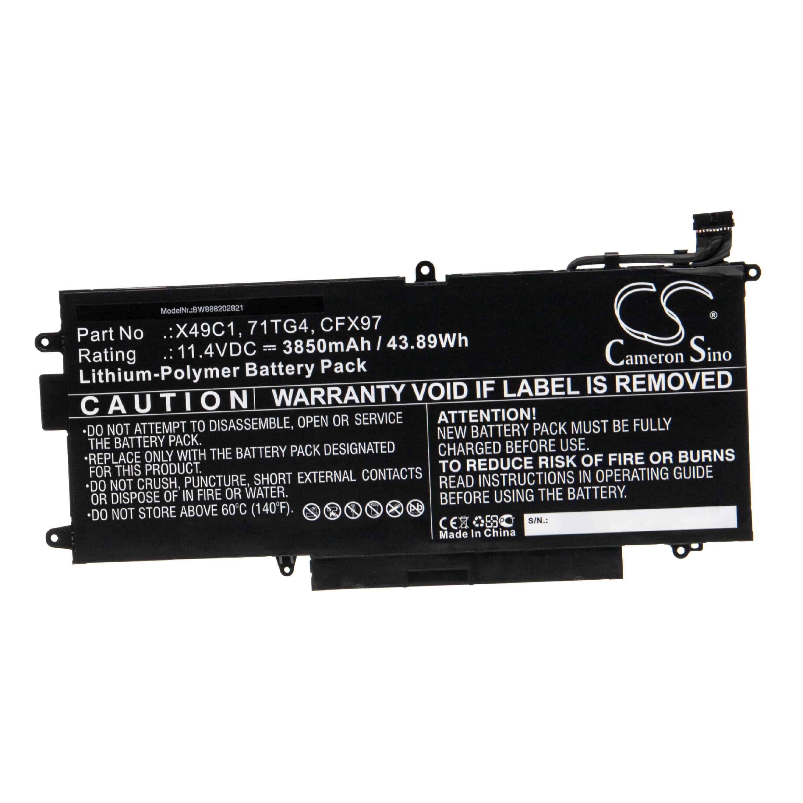 Akumulator do laptopa zamiennik Dell X49C1, CFX97, 71TG4 - 3850 mAh 11,4 V LiPo