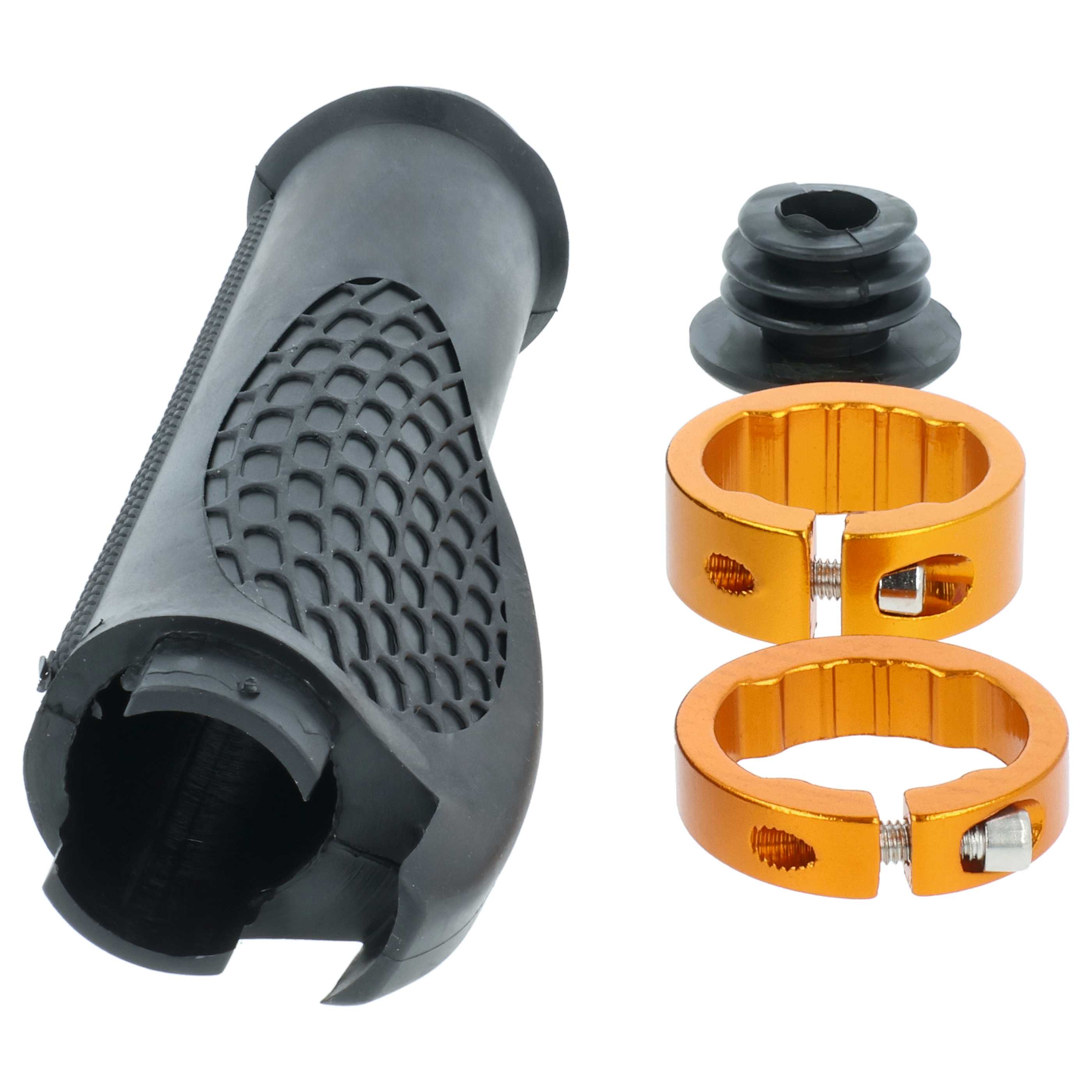 2x Handlebar Grips suitable for Bicycle, Mountain Bike - Hand Grips, Ergonomic, Gold/Black