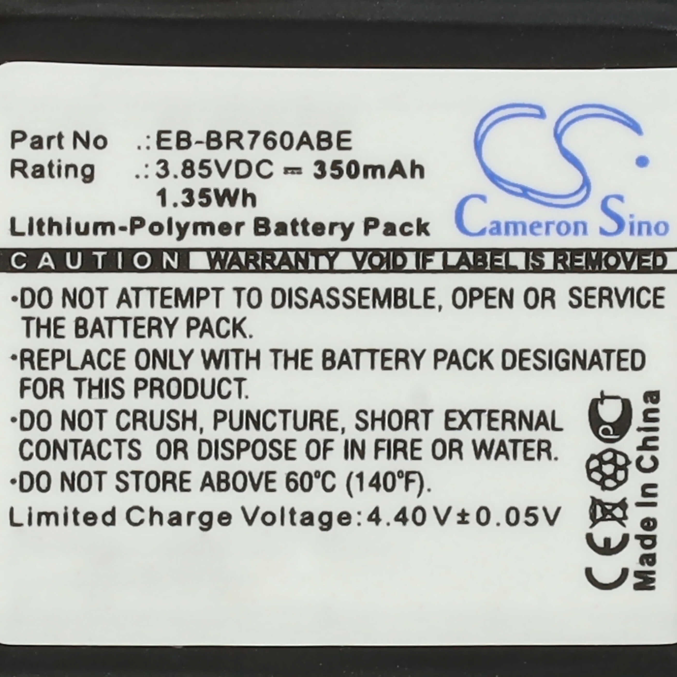 Smartwatch Battery replaces Samsung EB-BR760ABE, EB-BR760 - 350 mAh 3.85 V Li-polymer + Tools