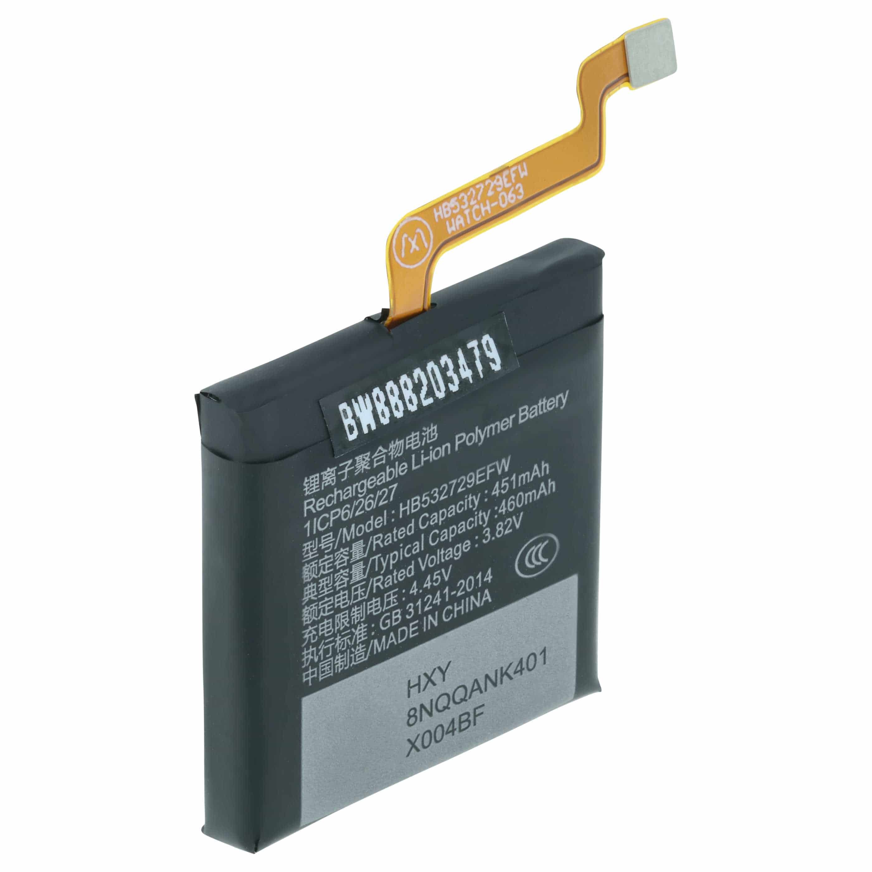 Smartwatch Battery replaces Huawei HB532729EFW, HB532729EFW-A - 450 mAh 3.87 V Li-polymer