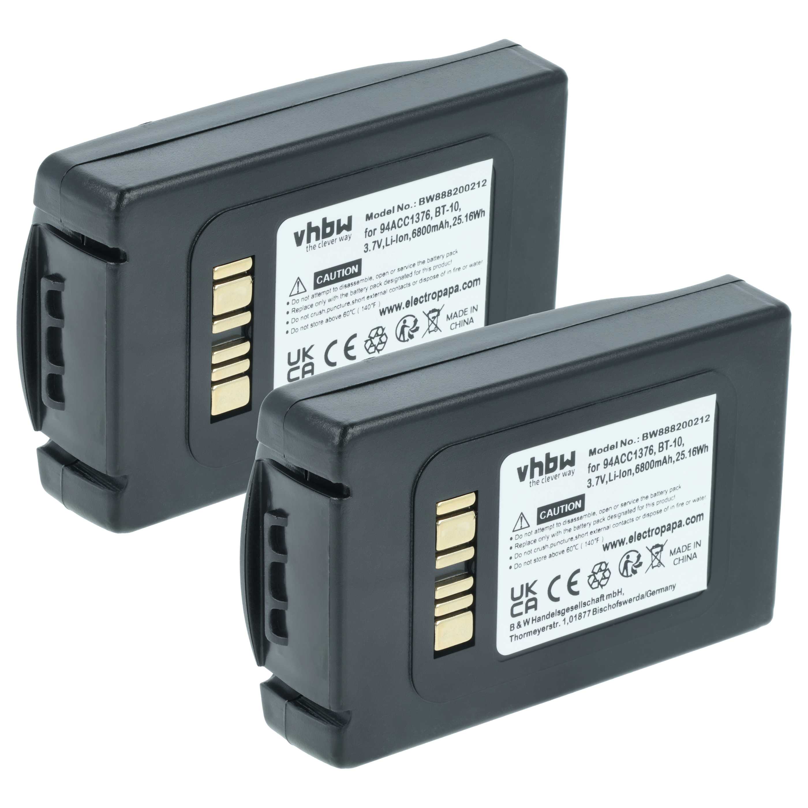 2x Battery replaces Datalogic 94ACC0112, 94ACC1376 for Datalogic Barcode Scanner POS - 6800 mAh 3.7 V