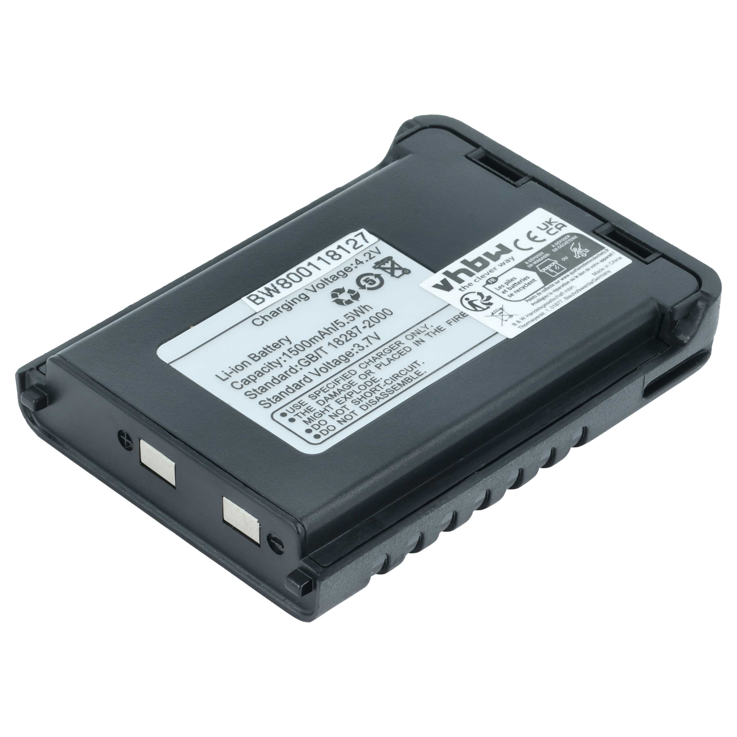 Radio 5x Battery replaces Baofeng BL-3L - 1500 mAh 3.7 V Li-Ion