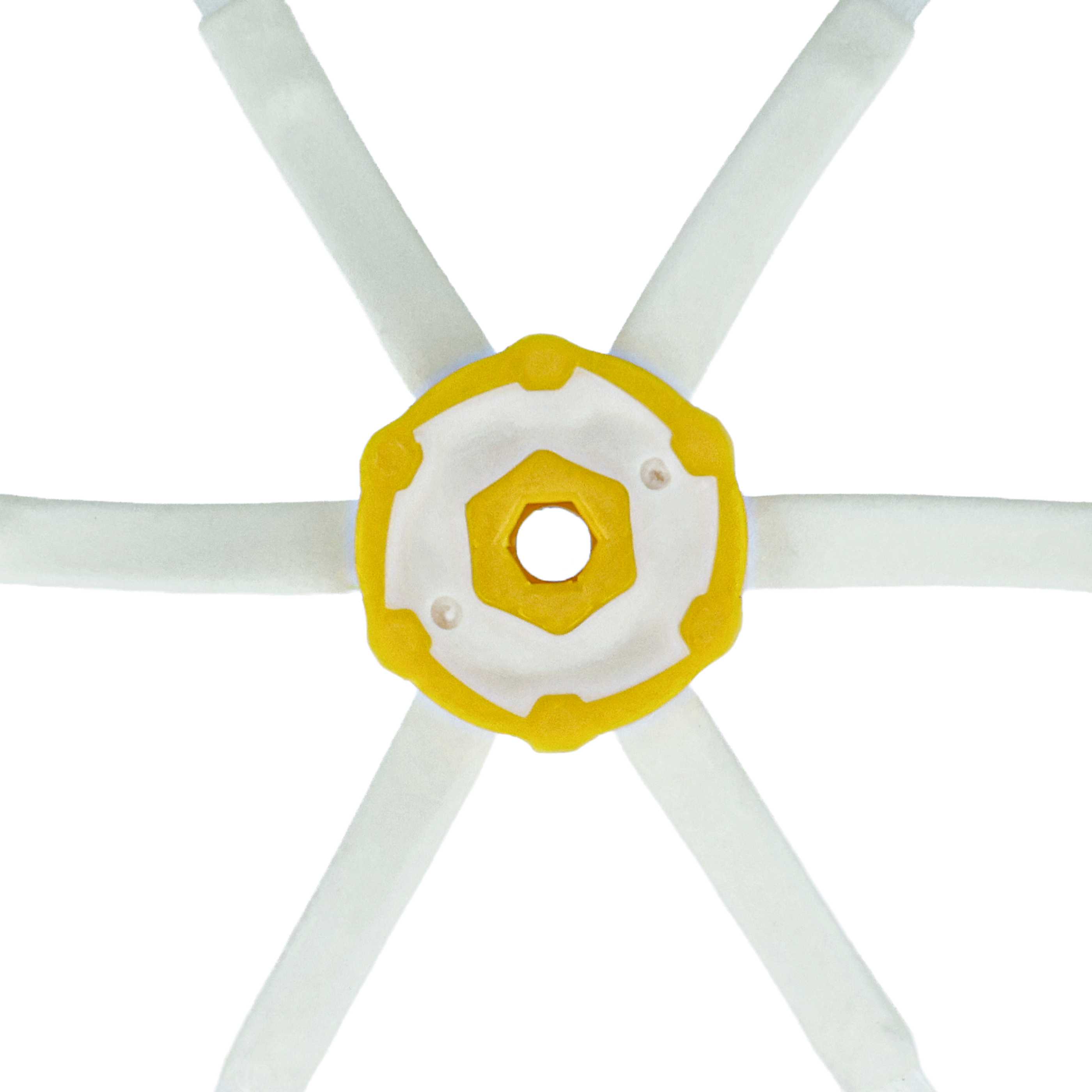3x Spazzola laterale a 6 bracci per robot aspirapolvere iRobot Roomba 616, 621, 651, 765 - bianco / giallo