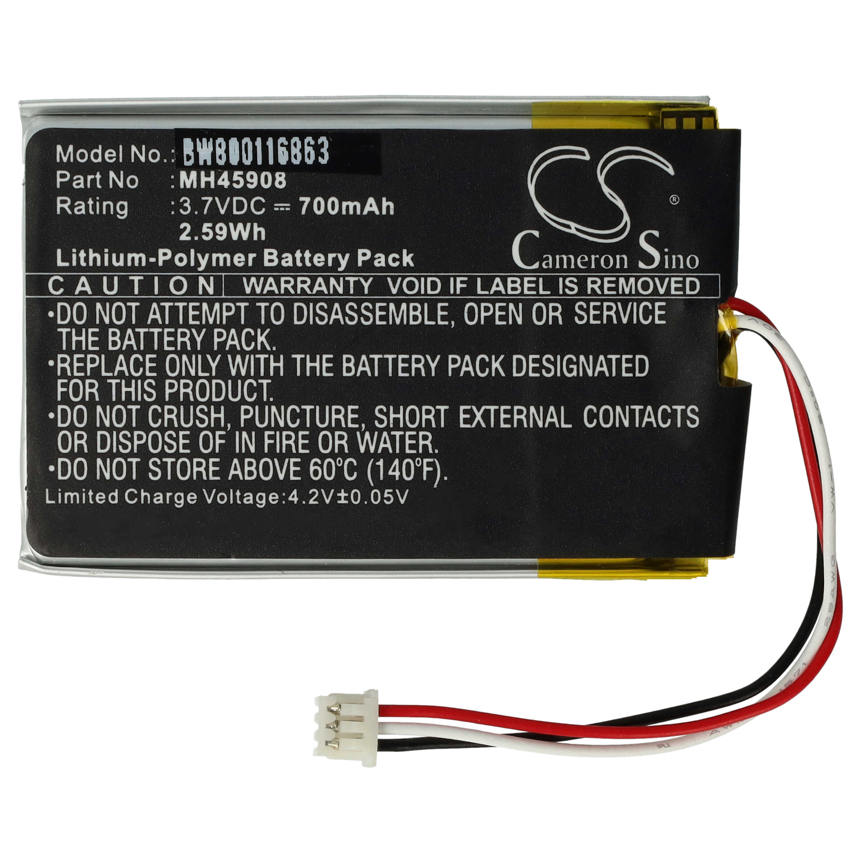 Batteria per auricolari cuffie wireless sostituisce Corsair MH45908 Corsair - 700mAh 3,7V Li-Poly