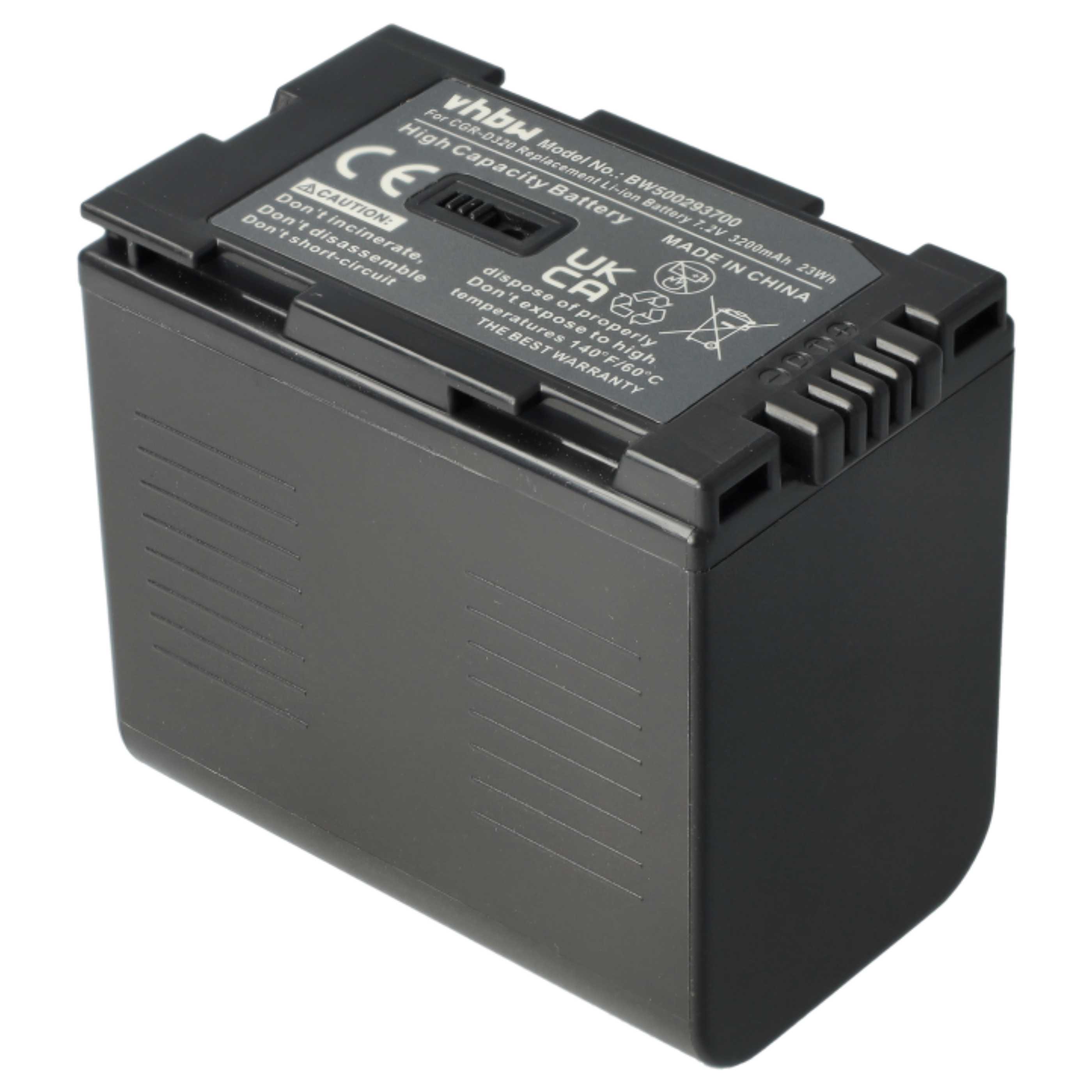 Videocamera 2x Battery replaces Hitachi DZ-BP16, DZ-BP28 - 3200 mAh 7.2 V Li-Ion