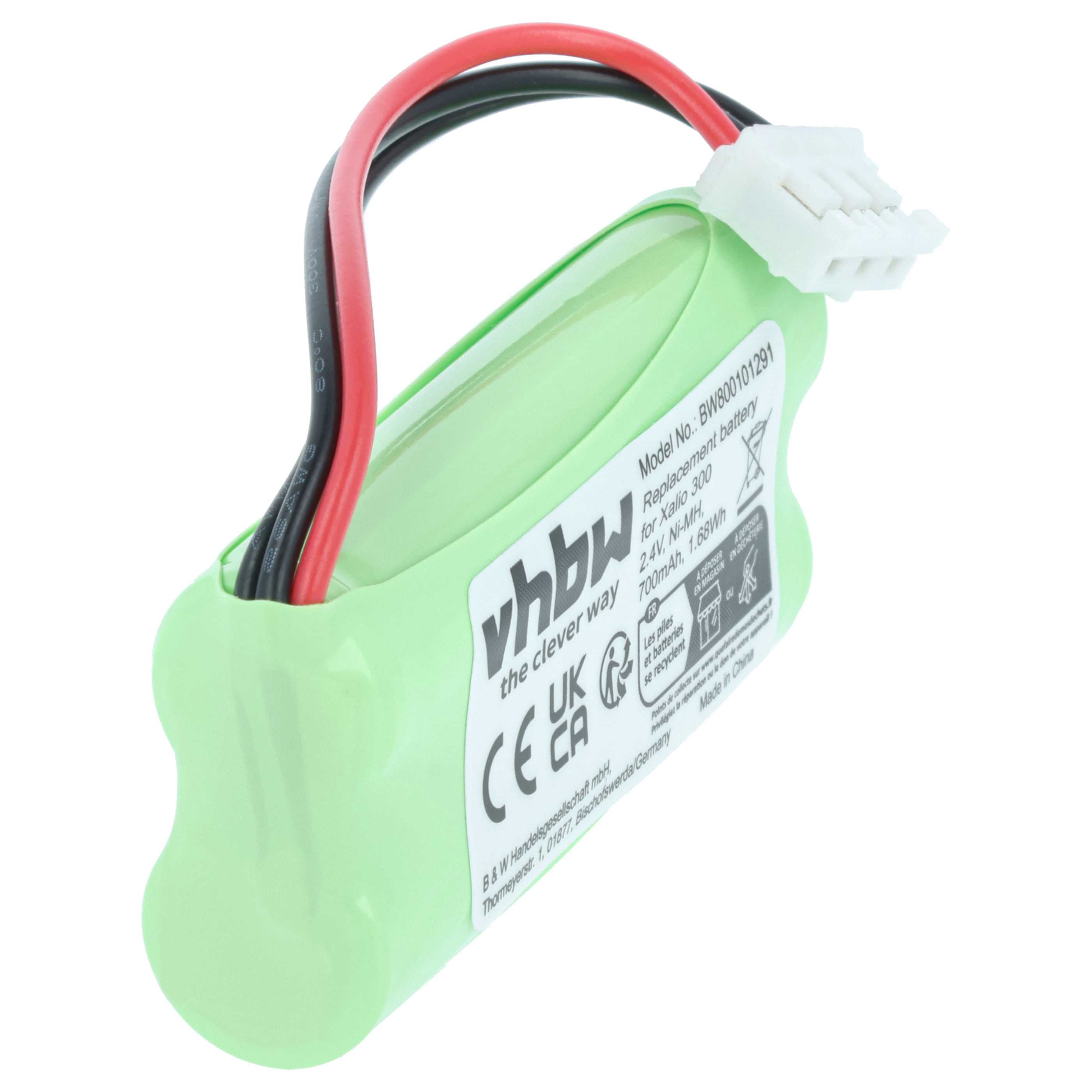 Batterie remplace Philips 60AAAH2BMX, 2HR-AAAU, H-AAA500X2 pour téléphone Philips - 700mAh 2,4V NiMH