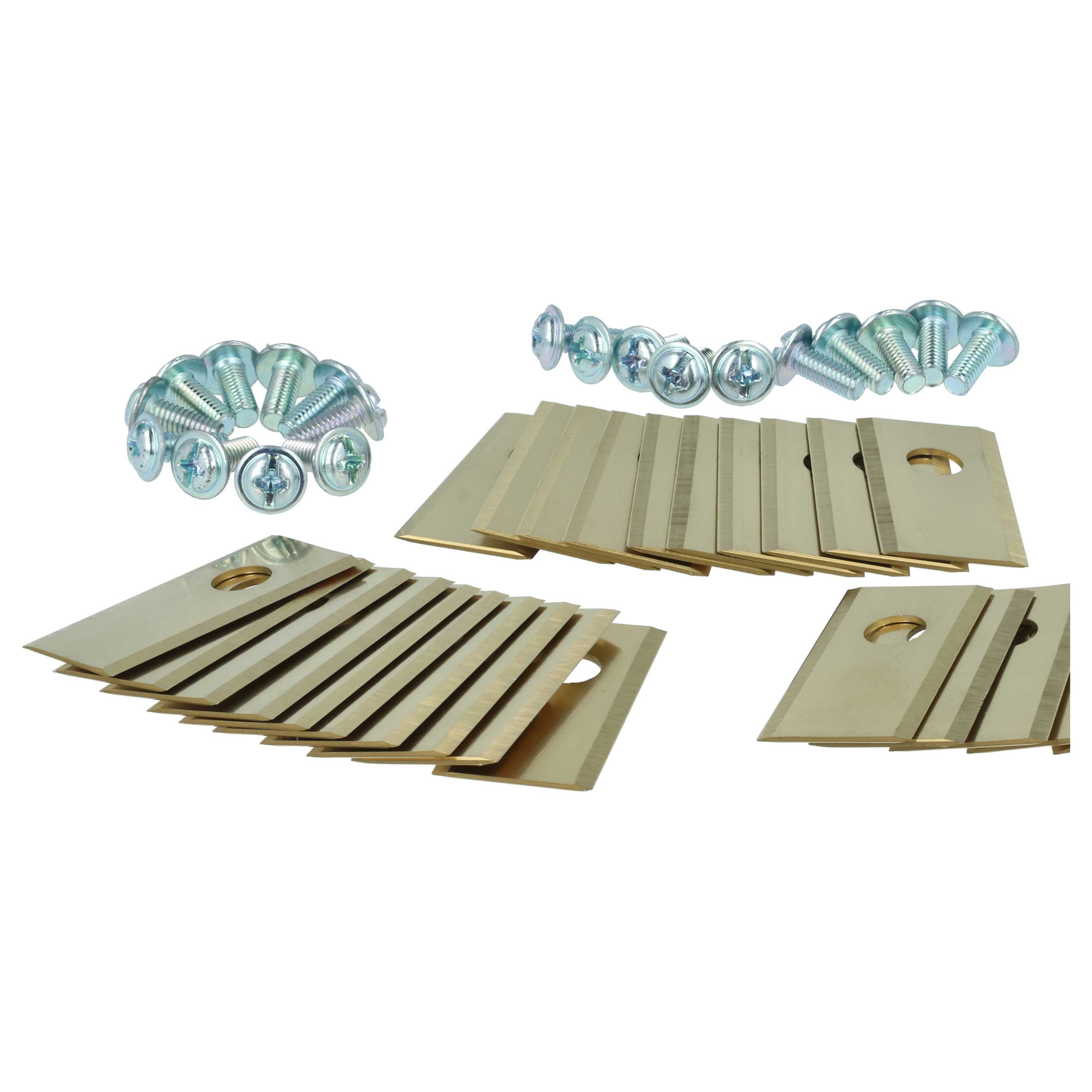 30x Lames pour tondeuse Philips, Scheppach, Worx, Landxcape – Couteaux apatite de titane, Silber Gold