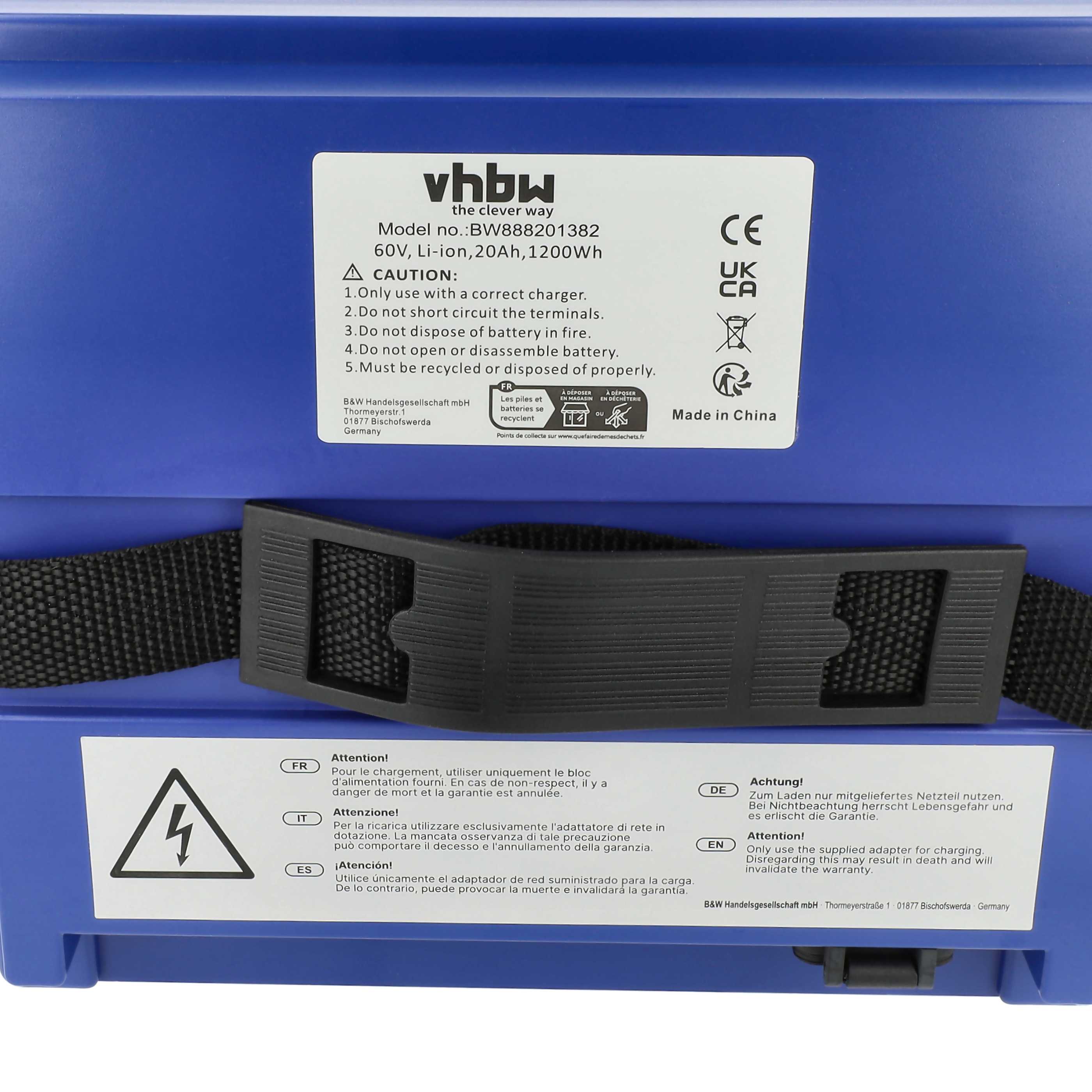 vhbw Batería para silla de ruedas eléctrica (20 Ah, 60 V, Li-Ion, incl. cargador)