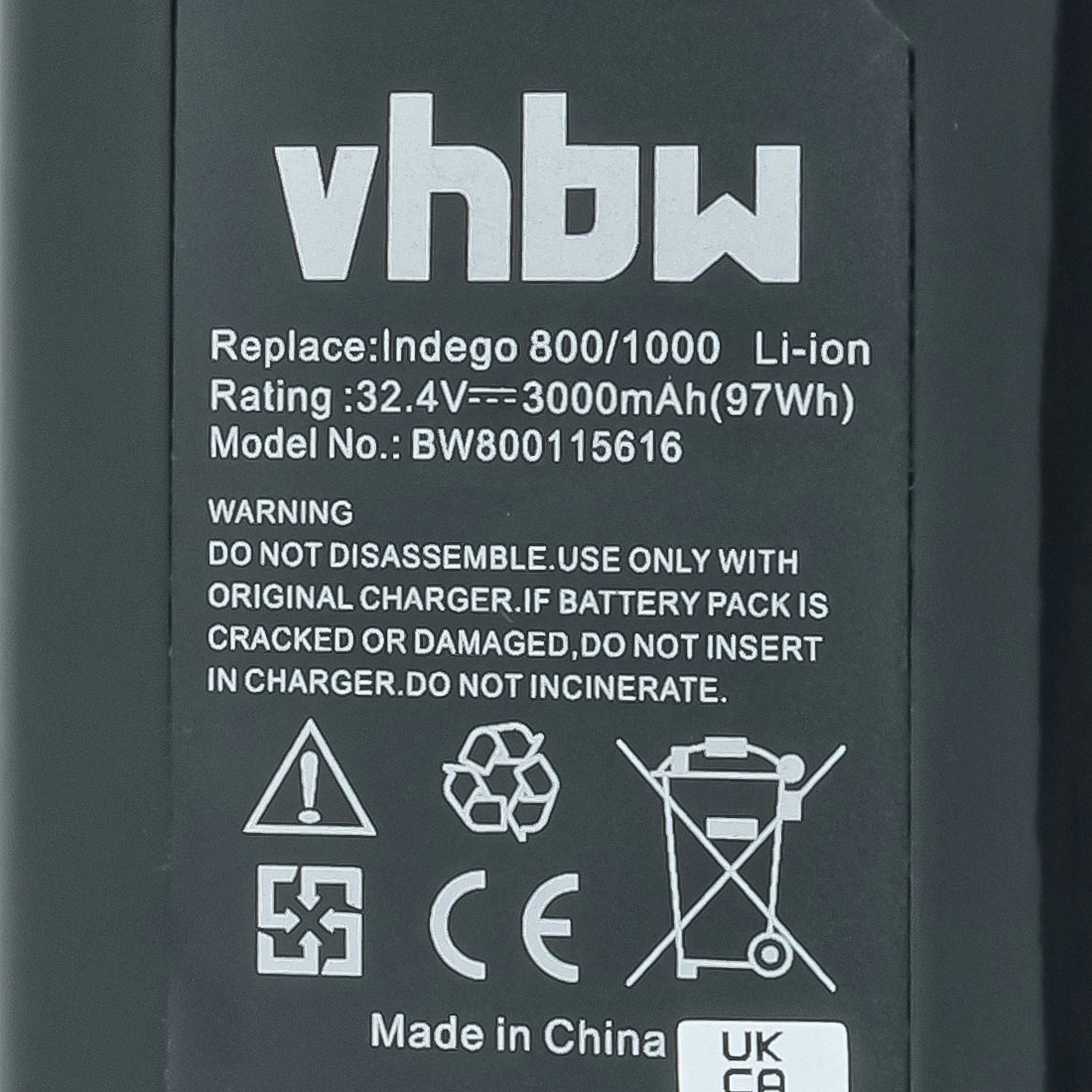 Batteria per tagliaerba Bosch Indego 800, 1000, 1300, 1100 Connect, 1200 Connect - 3000mAh 32,4V Li-Ion