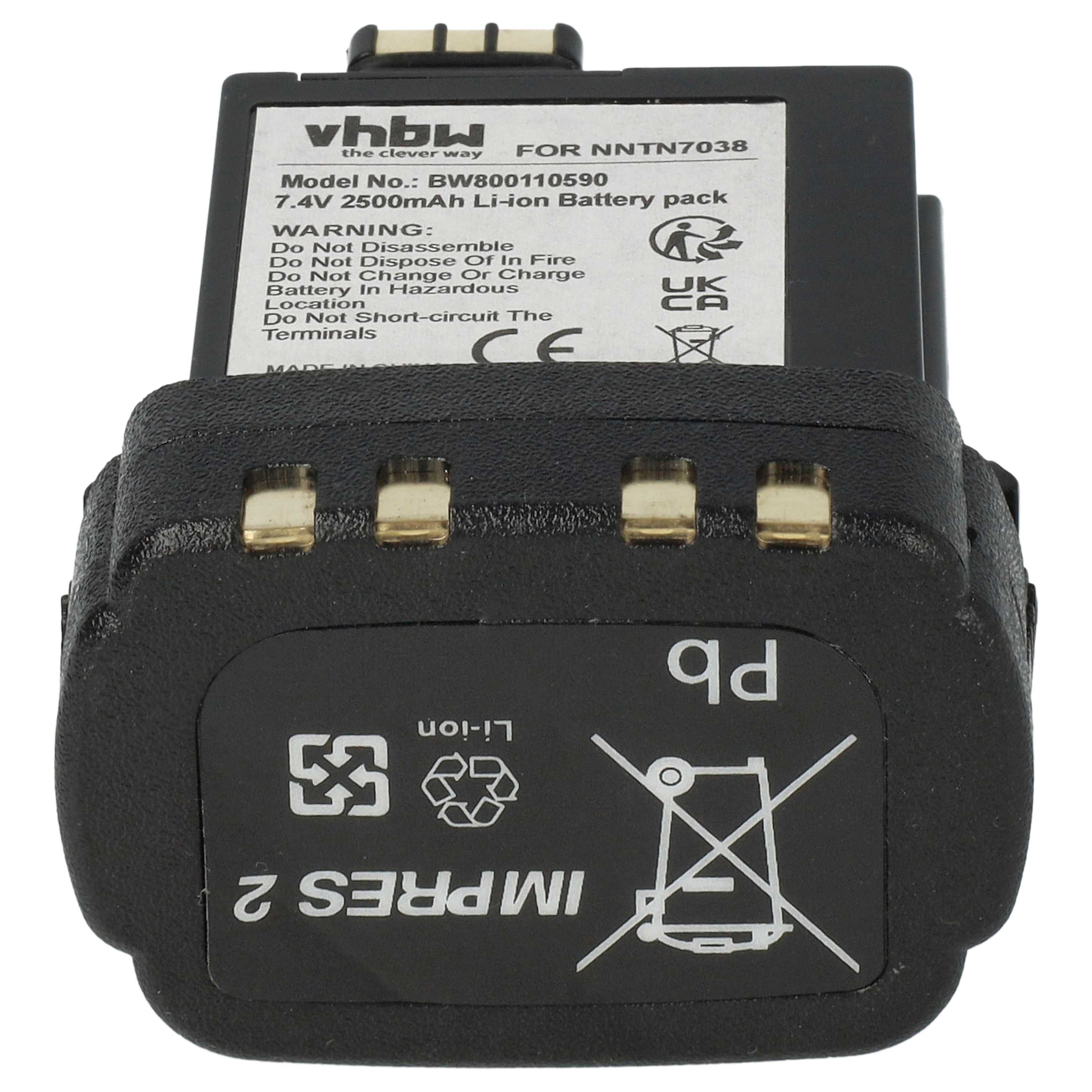 Radio 2x Battery replaces Motorola NNTN7034A, NNTN7034B, NNTN7038, NNTN7035A, NNTN7035 - 2500 mAh 7.4 V Li-Ion