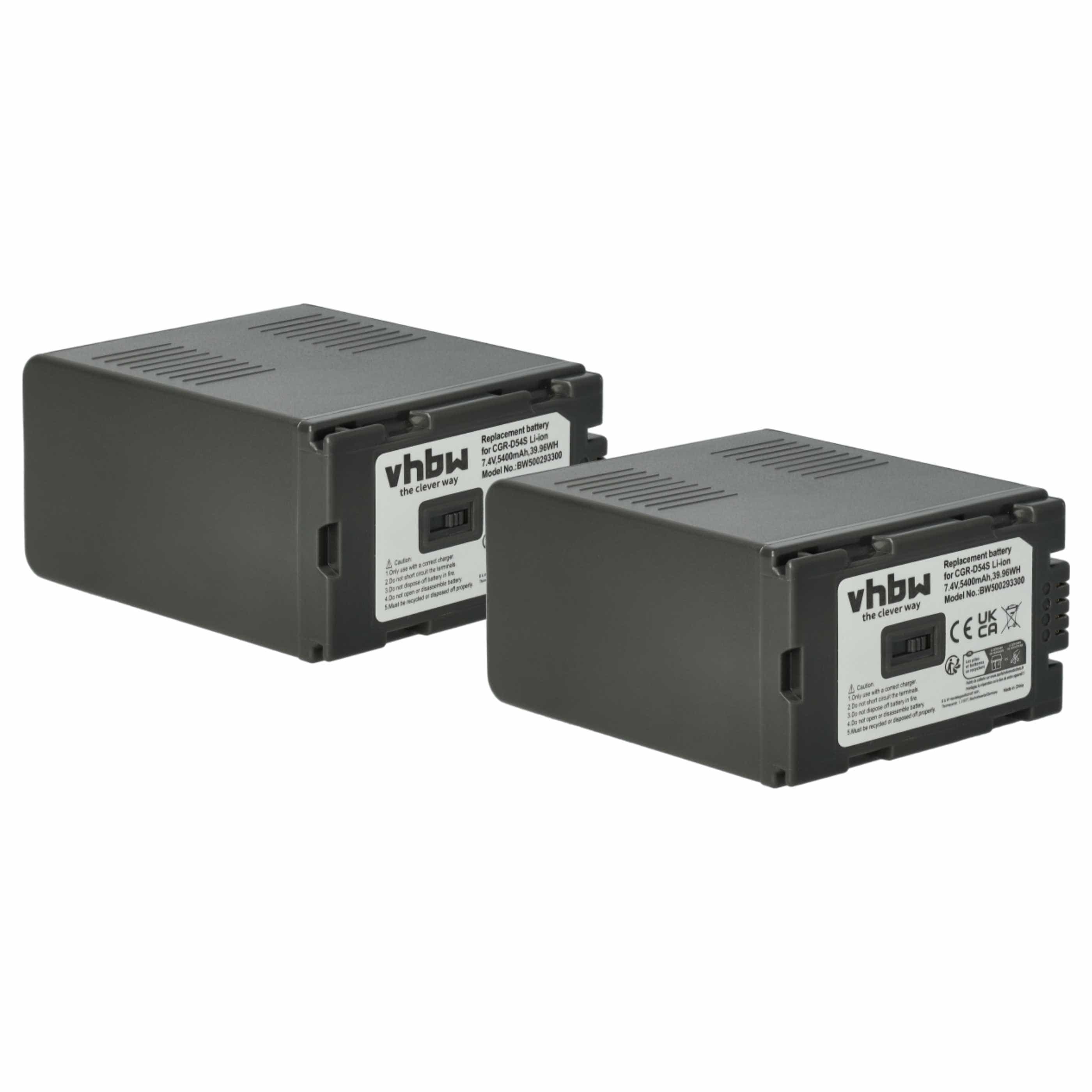 2x Battery replaces Hitachi DZ-BP28, DZ-BP16 - 5400mAh, 7.4V, Li-Ion