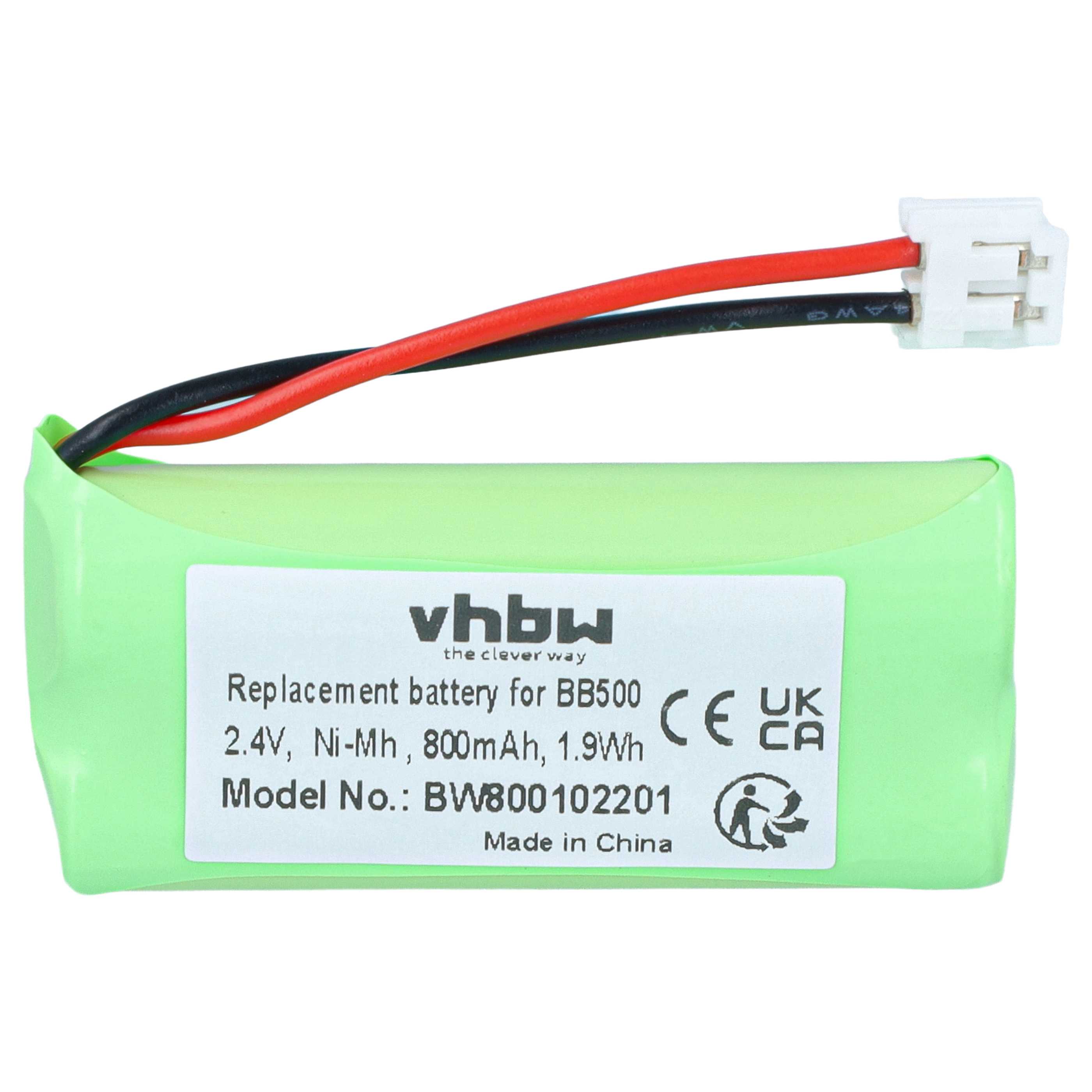 Battery replaces 60AAAH2BMJ, BC102906, 87C, BT-34H, T377 for Binatone landline phone - 800 mAh 2.4 V NiMH