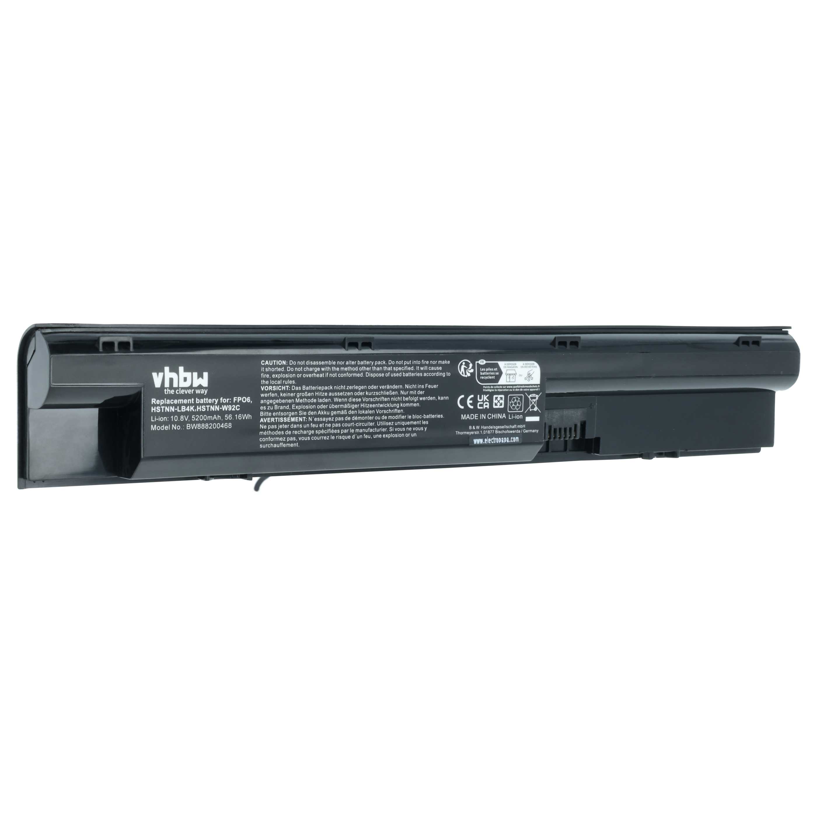 Akumulator do laptopa zamiennik HP 707616-851, 707616-141, 3ICR19/65-3 - 5200 mAh 10,8 V LiPo, czarny