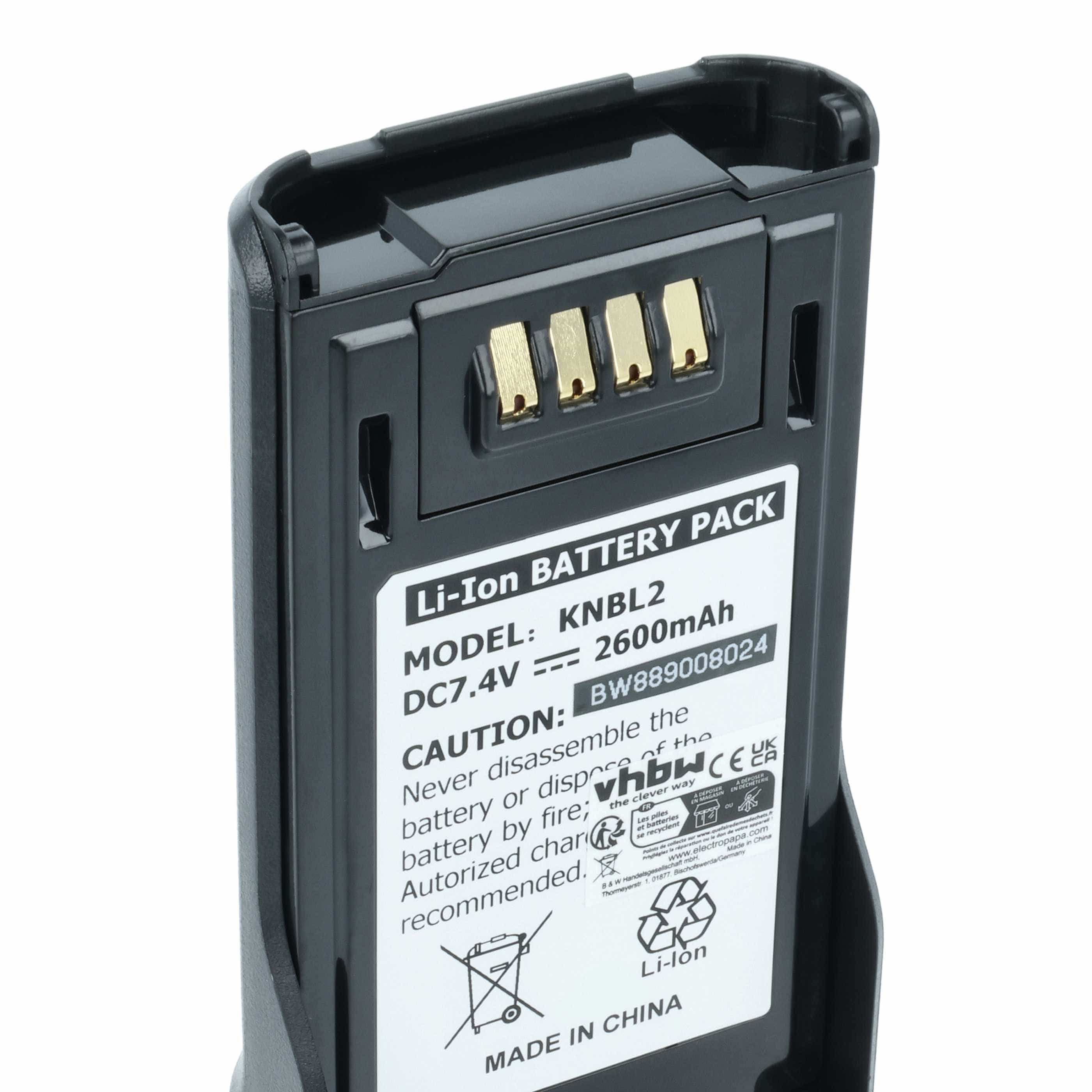 Radio 2x Battery replaces Kenwood KNB-L2M, KNB-L2, KNB-L1, KNB-LS5, KNB-L3M, KNB-L3 - 2600 mAh 7.4 V Li-Ion