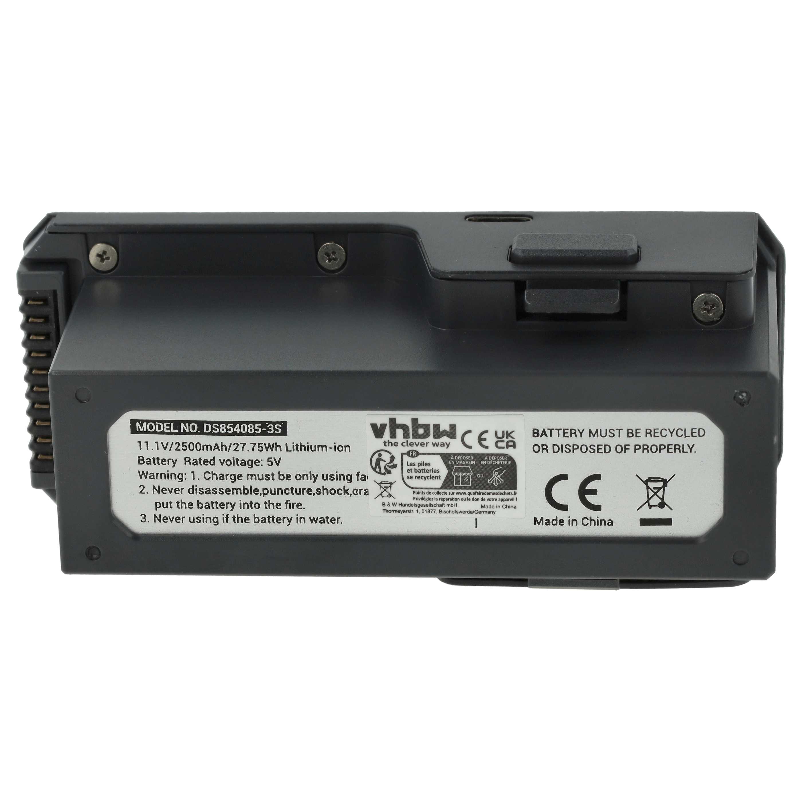 2x Batteries remplace SJ R/C DS854085-3S pour drone SJRC- 2500mAh 11,1V Li-ion