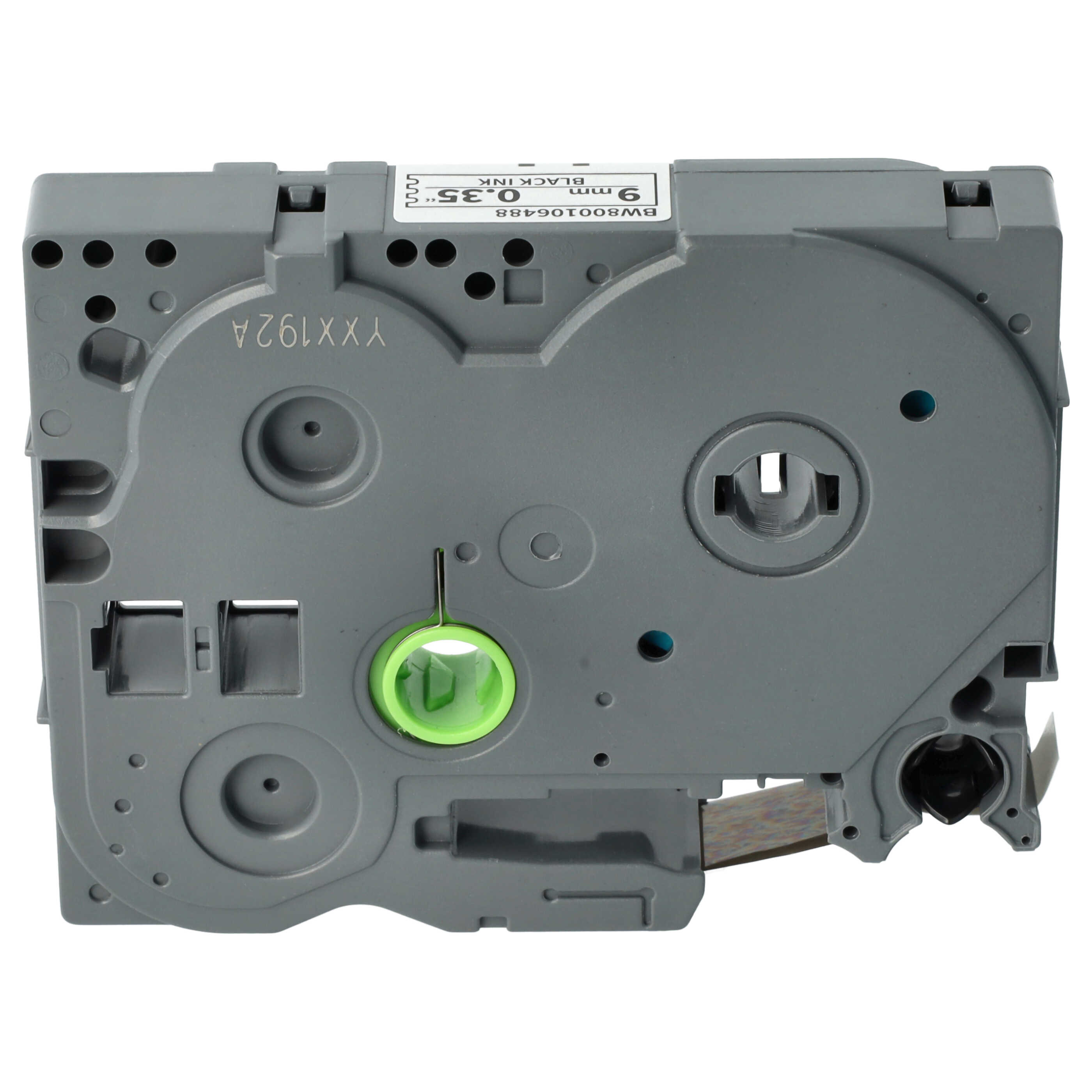 100x Label Tape replaces Brother TZ-221, TZE-221 - 9 mm Black to White