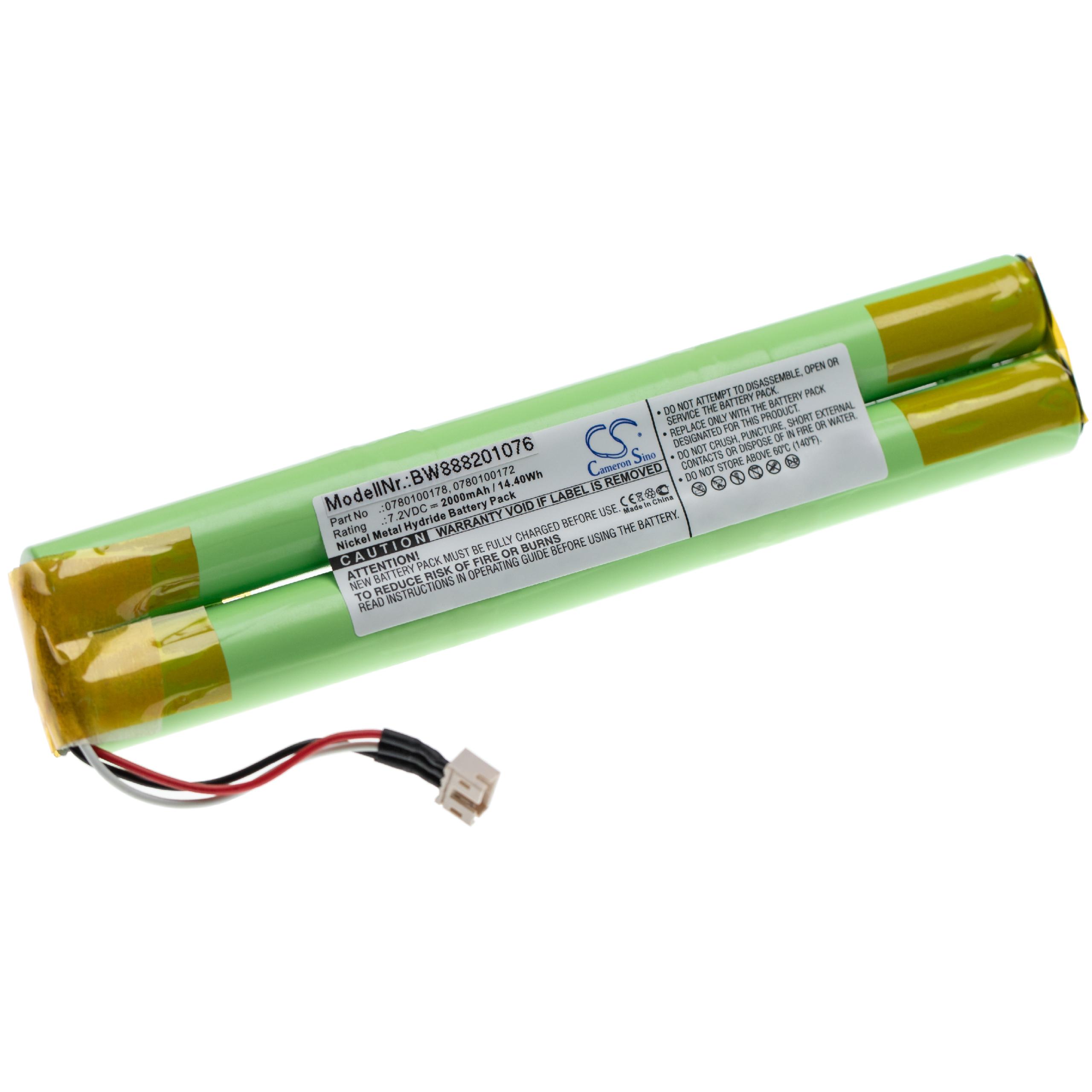 Batterie remplace Paradox Magellan 0780100172, 0780100178 pour centrale d'alarme - 2000mAh 7,2V NiMH