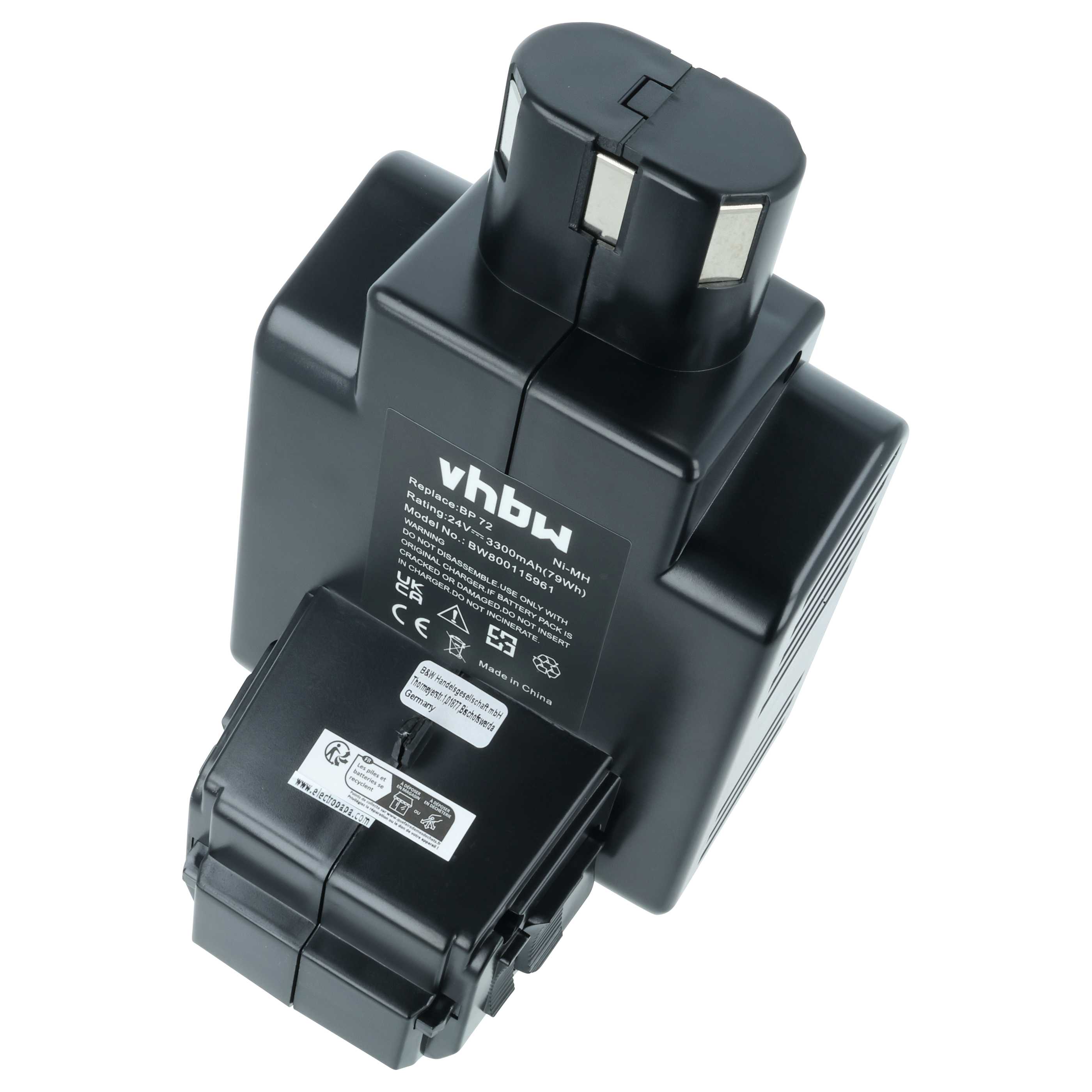 Battery replaces Hilti BP72, BP60, 331530, BP40 Electric Power Tool - 3300 mAh, 24 V, NiMH