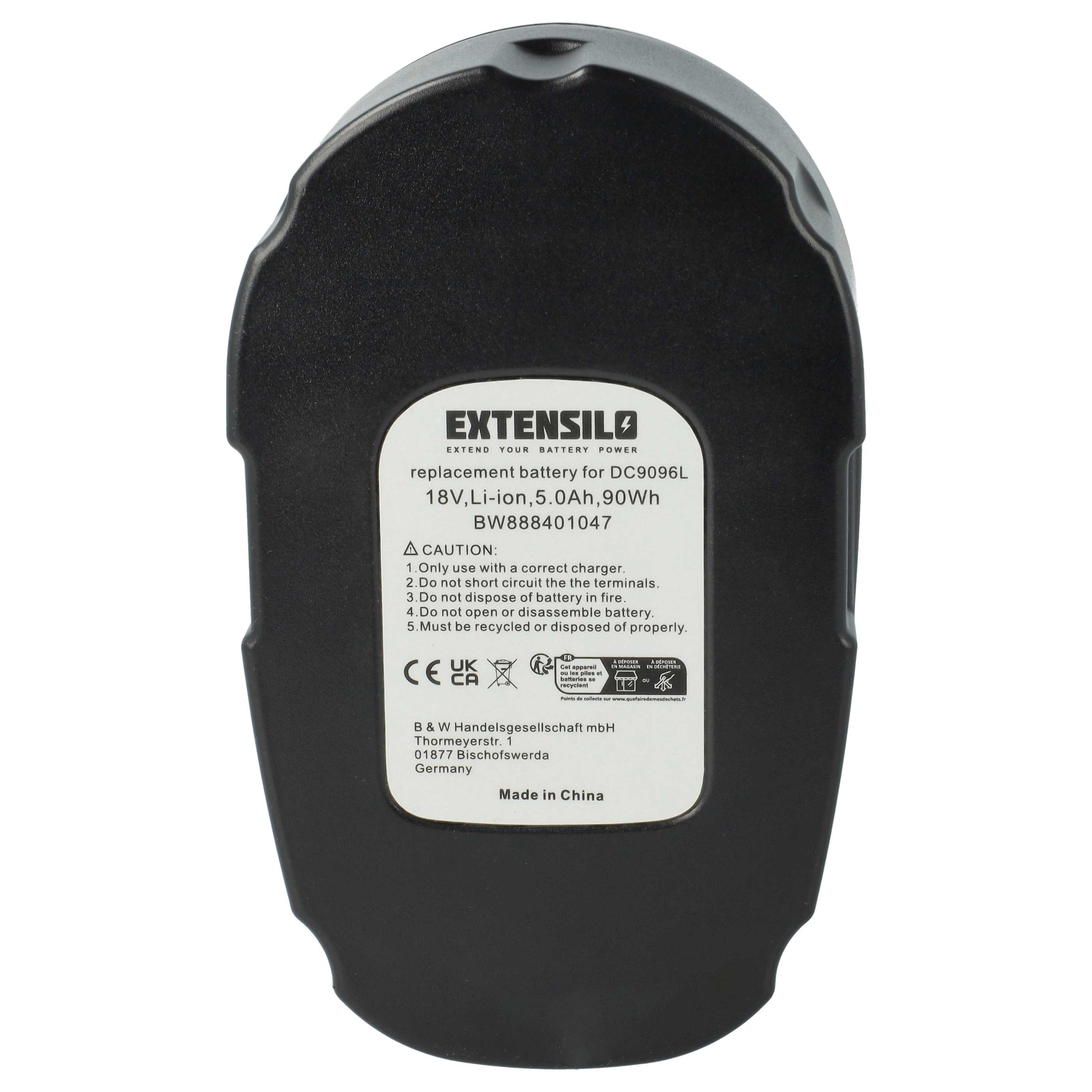 Akku (2x Stück) 18V als Ersatz für Dewalt DE9096, DE9098, DE9095, DE9039, DC9096, DE9503, DC9099 - 5Ah, Li-Ion