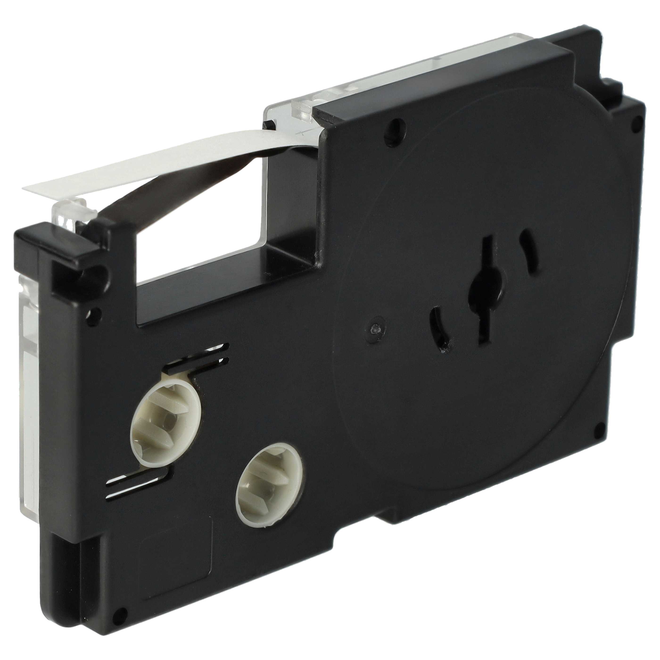 Label Tape replaces Casio XR-6SR1, XR-6SR - 6 mm Black to Silver
