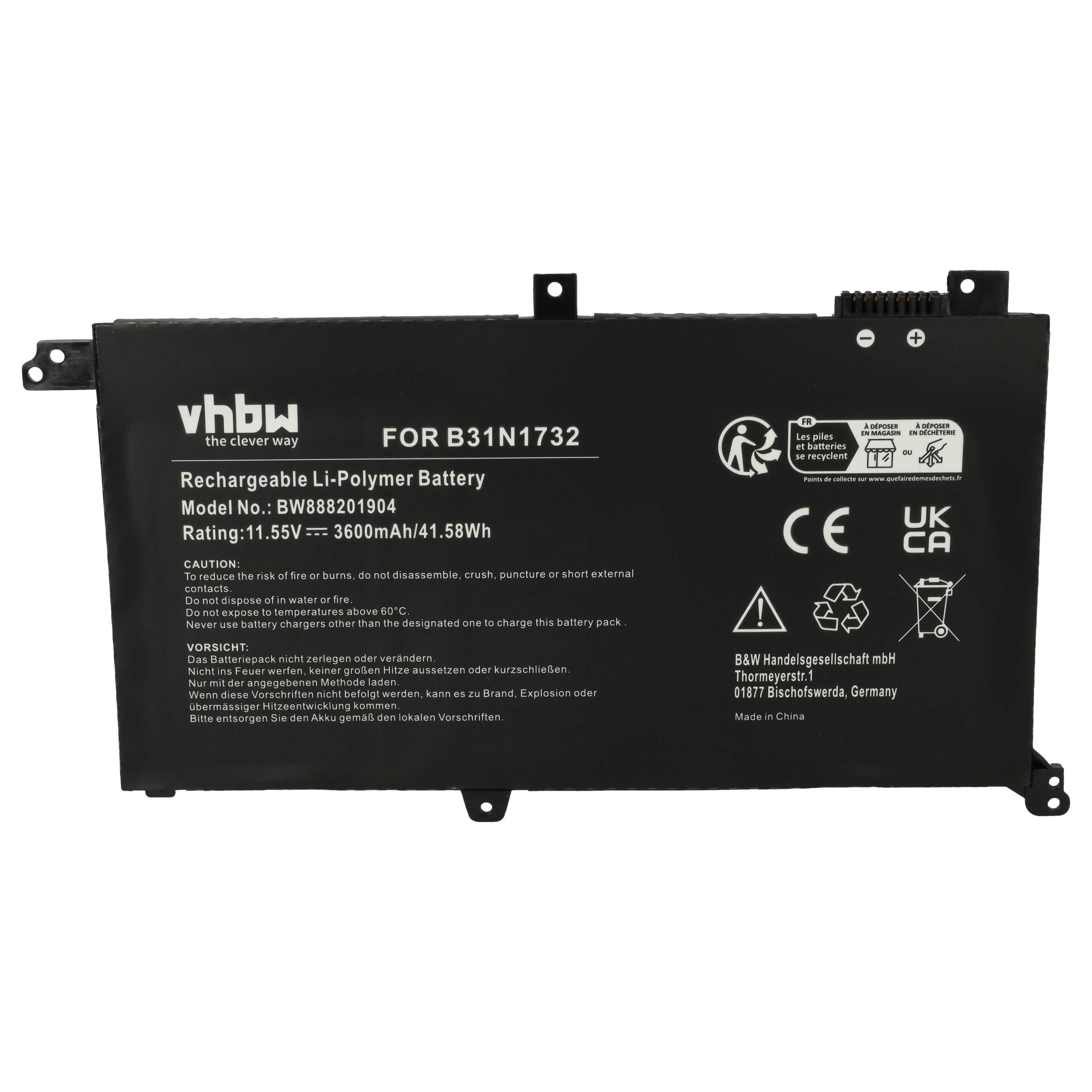 Akumulator do laptopa zamiennik Asus 0B200-02960000, 0B200-02960400, 3ICP5/57/81 - 3600 mAh 11,55 V Li-Ion